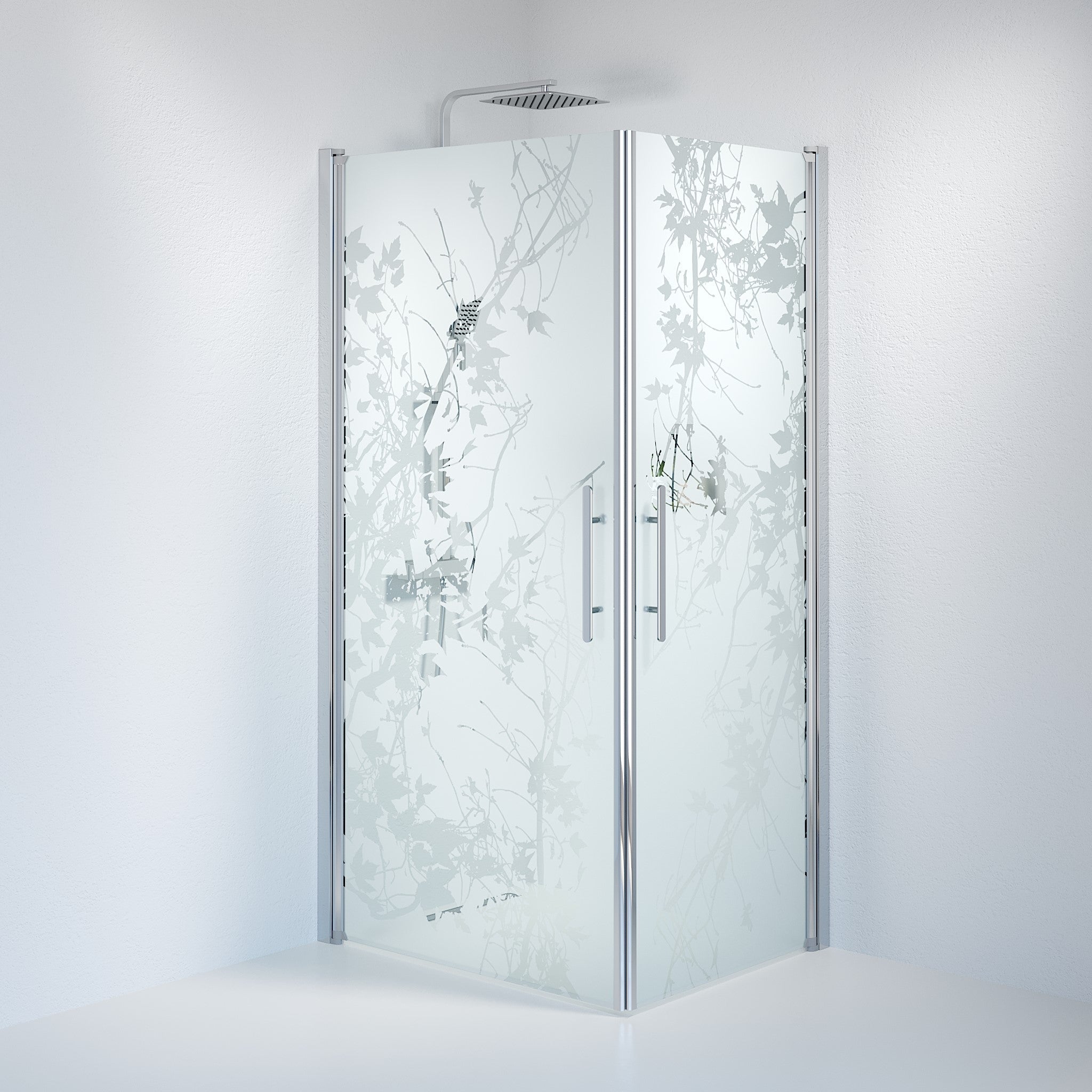 Duschhörna fyrkantig 80x80x198 cm - 6 mm frostad dekor nanoglas - kromprofil - Vänern - Duschhörn - Square - Decor, Shower Enclosure Set - Code, Decor/Chrome - 80 cm - MASTERSTORE - 8595677120769 - Shower Enclosure Set - Code - 36 - 808 - 60 - 54 - 00 - 8595677120769 -