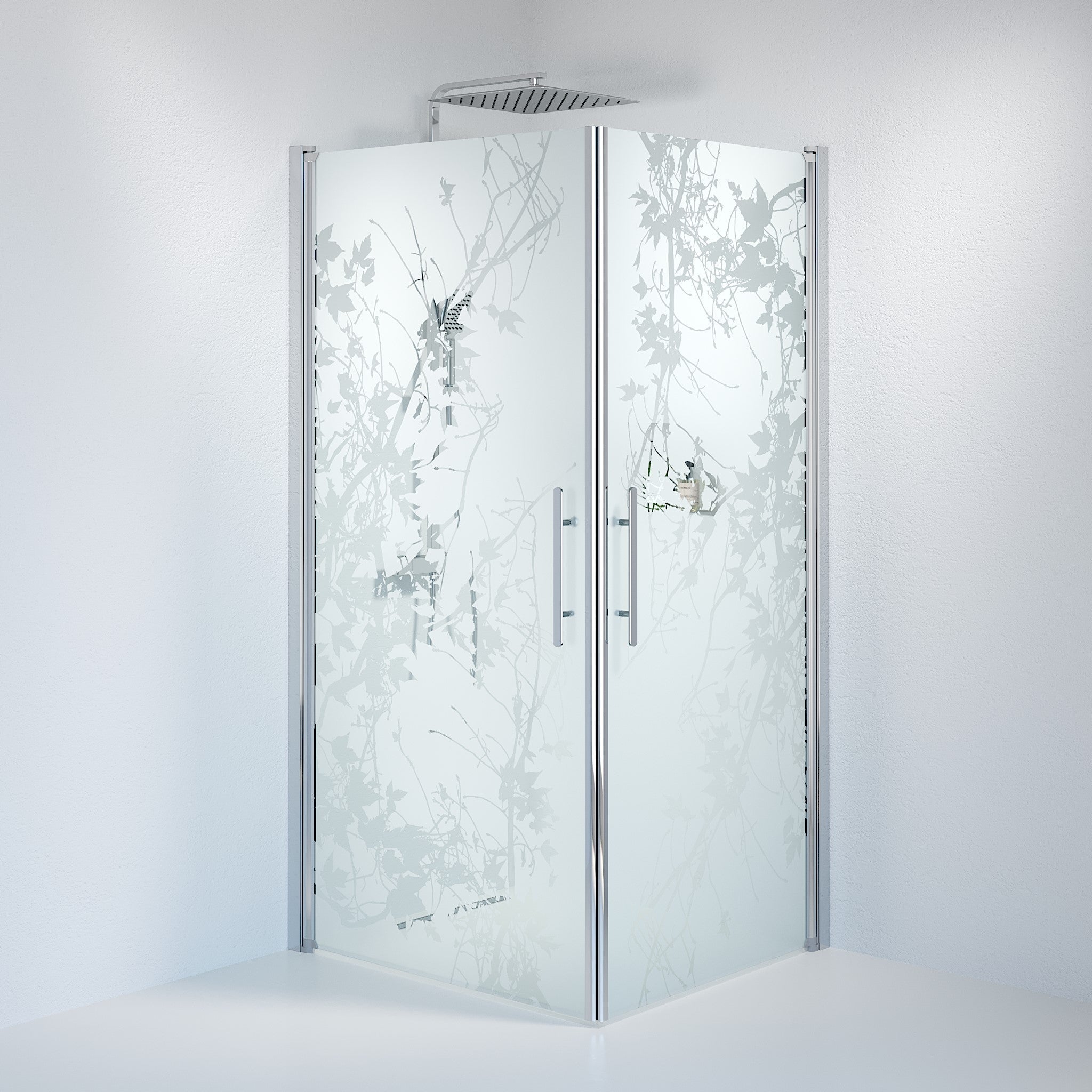 Duschhörna fyrkantig 80x80x198 cm - 6 mm frostad dekor nanoglas - kromprofil - Vänern - Duschhörn - Square - Decor, Shower Enclosure Set - Code, Decor/Chrome - 80 cm - MASTERSTORE - 8595677120769 - Shower Enclosure Set - Code - 36 - 808 - 60 - 54 - 00 - 8595677120769 -