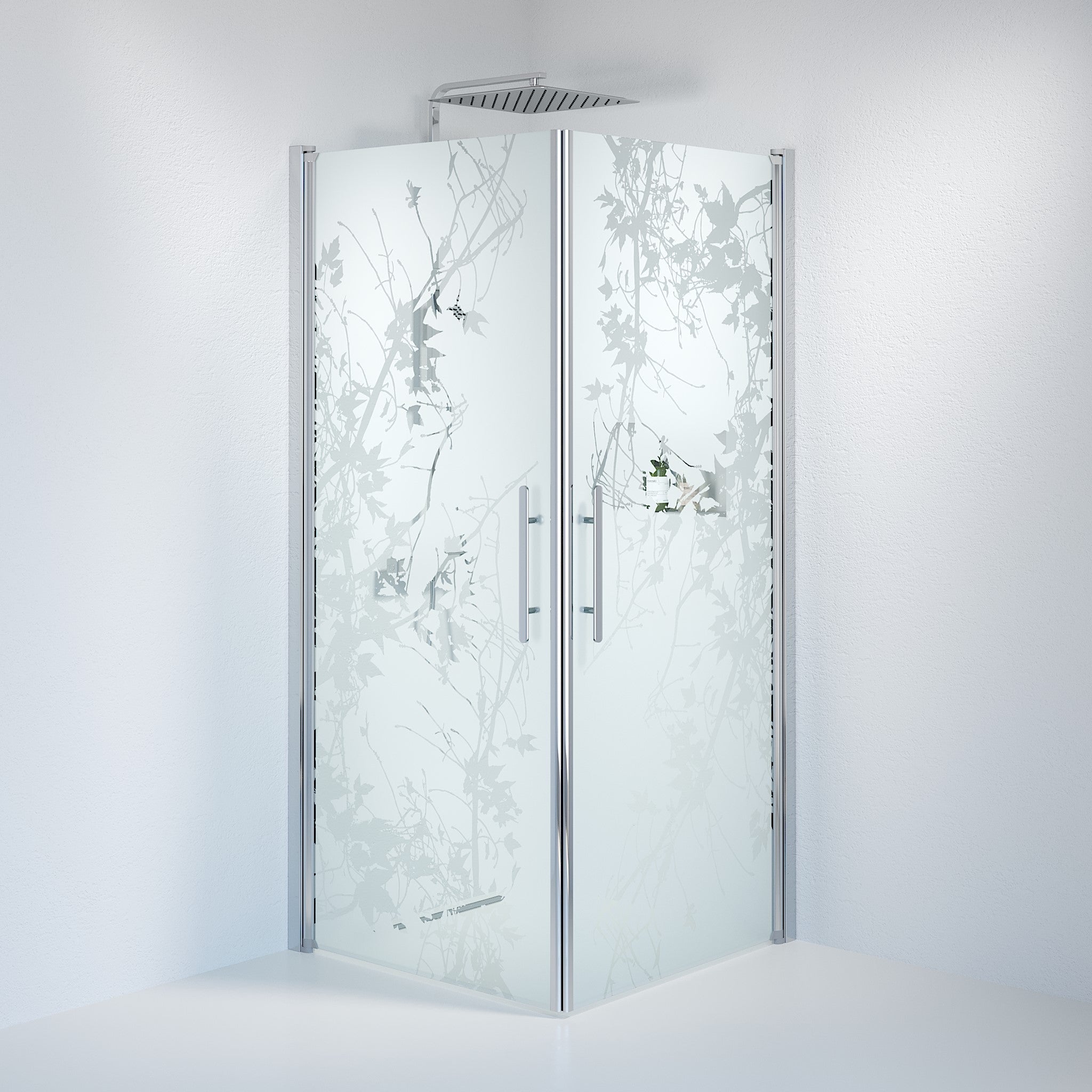 Duschhörna fyrkantig 80x80x198 cm - 6 mm frostad dekor nanoglas - kromprofil - Vänern - Duschhörn - Square - Decor, Shower Enclosure Set - Code, Decor/Chrome - 80 cm - MASTERSTORE - 8595677120769 - Shower Enclosure Set - Code - 36 - 808 - 60 - 54 - 00 - 8595677120769 -