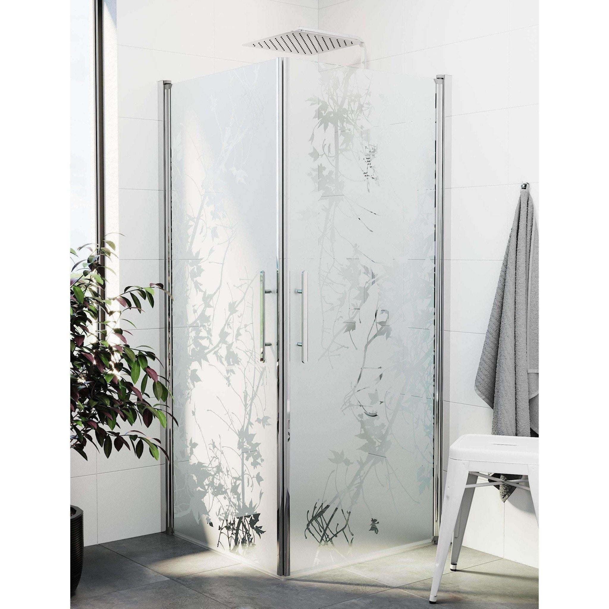 Square - Decor, Shower Enclosure Set - Code, Decor/Chrome - 80 cm - MASTERSTORE - 8595677120769 - Shower Enclosure Set - Code - 36 - 808 - 60 - 54 - 00 - 8595677120769