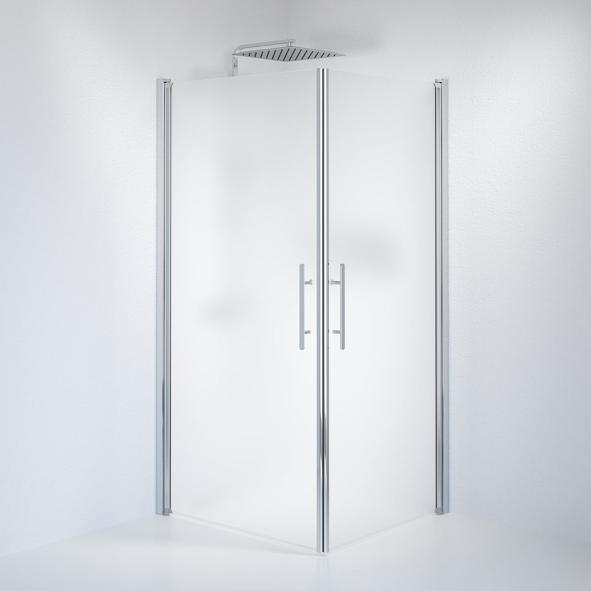 Square - Frosted, Shower Enclosure Set - Code, Matt/Chrome - 80 cm - MASTERSTORE - 8595677120776 - Shower Enclosure Set - Code - 36 - 808 - 60 - 55 - 00 - 8595677120776