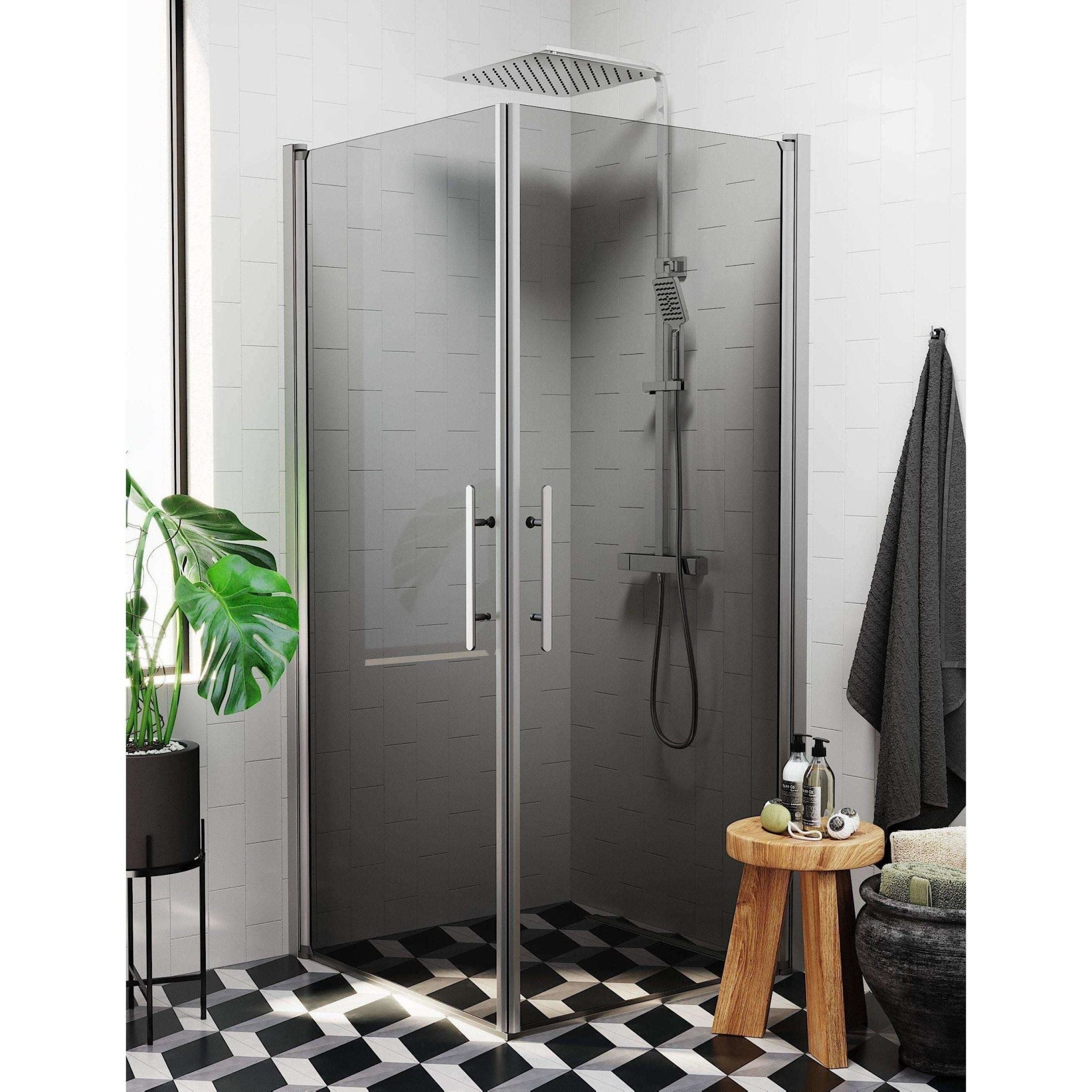 Square - Smoked, Shower Enclosure Set - Code, Smoked/Satin - 80 cm - MASTERSTORE - 8595677120820 - Shower Enclosure Set - Code - 36 - 808 - 67 - 56 - 00 - 8595677120820