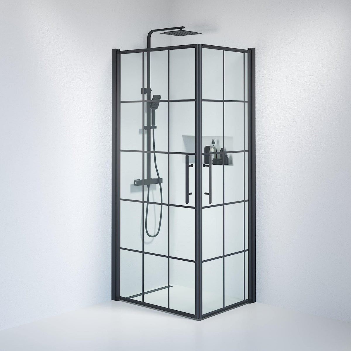 Square - Frames, Shower Enclosure Set - Code, Frame/Black - 80 cm - MASTERSTORE - 8595677120875 - Shower Enclosure Set - Code - 36 - 809 - 02 - 49 - 01 - 8595677120875