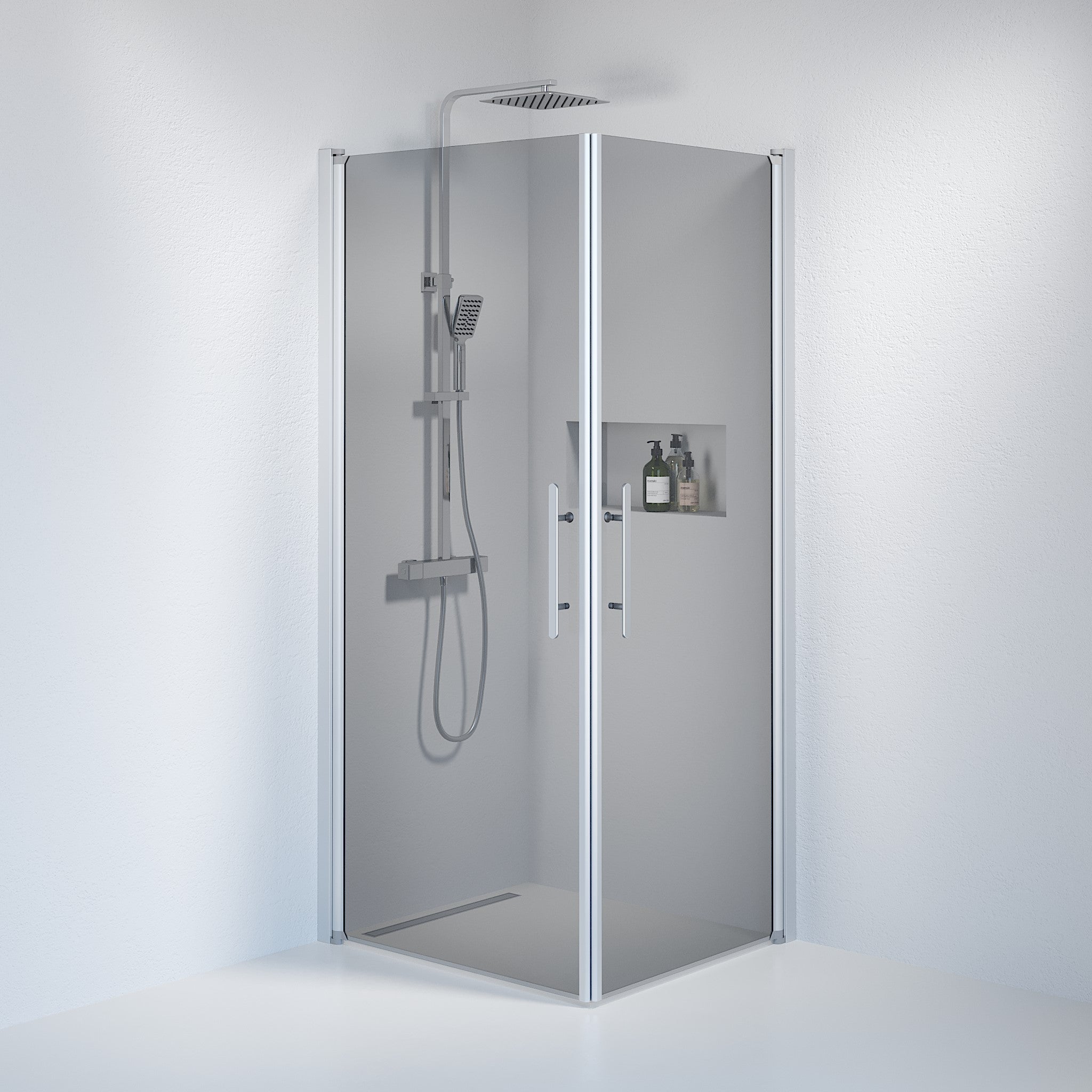 Square - Smoked, Shower Enclosure Set - Code, Smoked/Satin - 80 cm - MASTERSTORE - 8595677120950 - Shower Enclosure Set - Code - 36 - 809 - 67 - 56 - 00 - 8595677120950