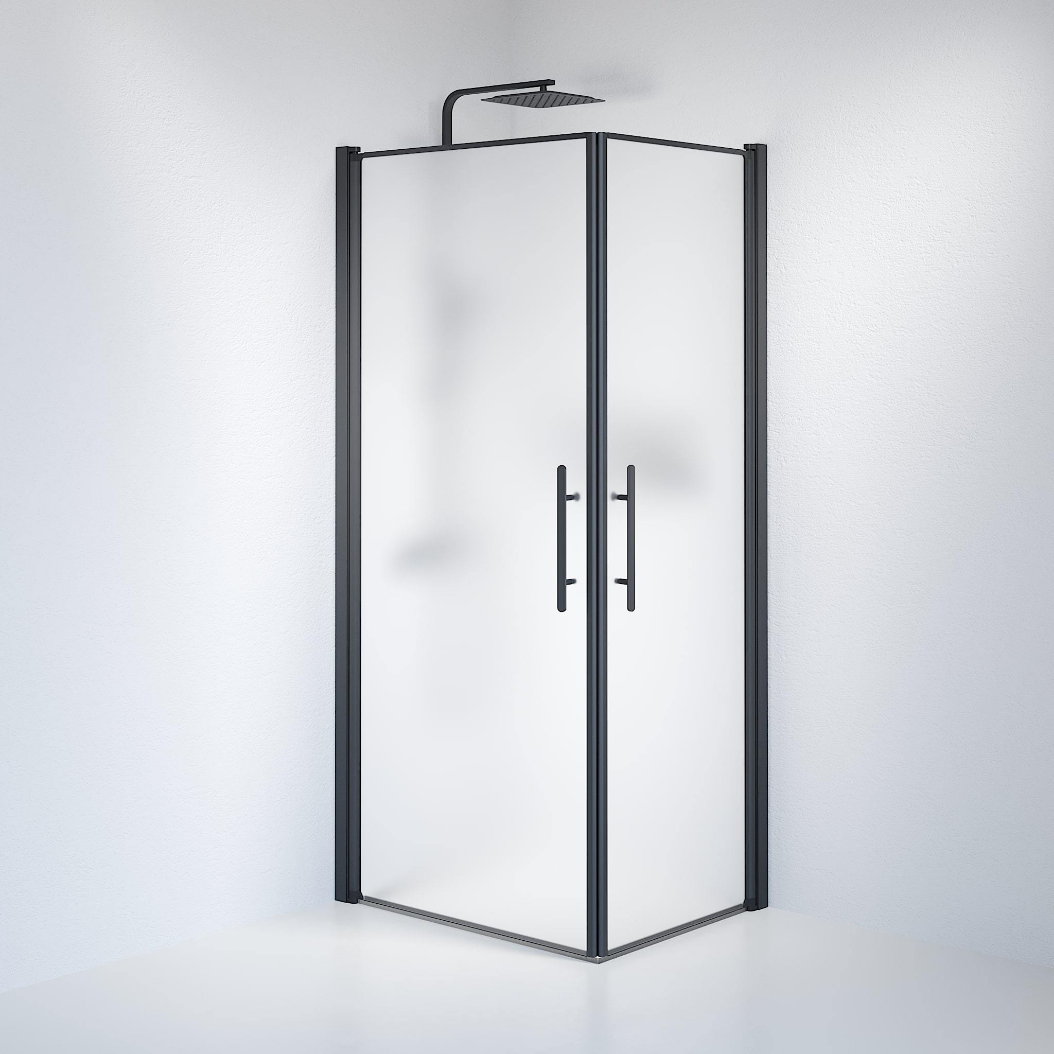 Square - Frosted, Shower Enclosure Set - Code, Matt/Black - 90 cm - MASTERSTORE - 8595677120981 - Shower Enclosure Set - Code - 36 - 909 - 02 - 55 - 00 - 8595677120981