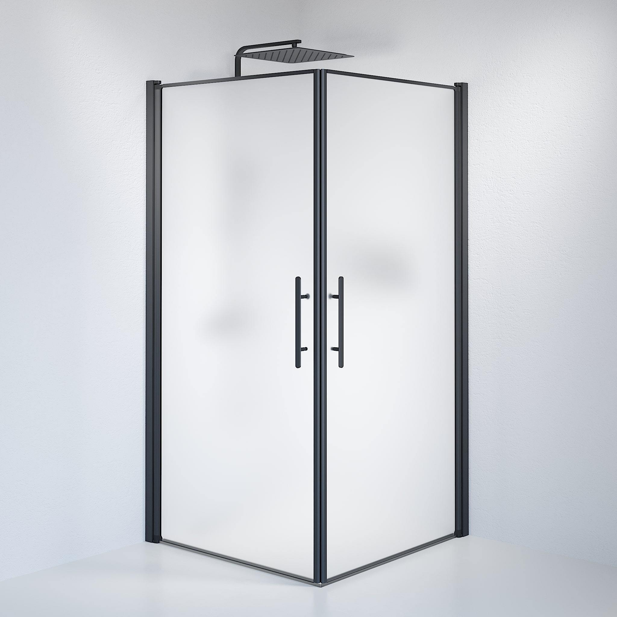 Square - Frosted, Shower Enclosure Set - Code, Matt/Black - 90 cm - MASTERSTORE - 8595677120981 - Shower Enclosure Set - Code - 36 - 909 - 02 - 55 - 00 - 8595677120981