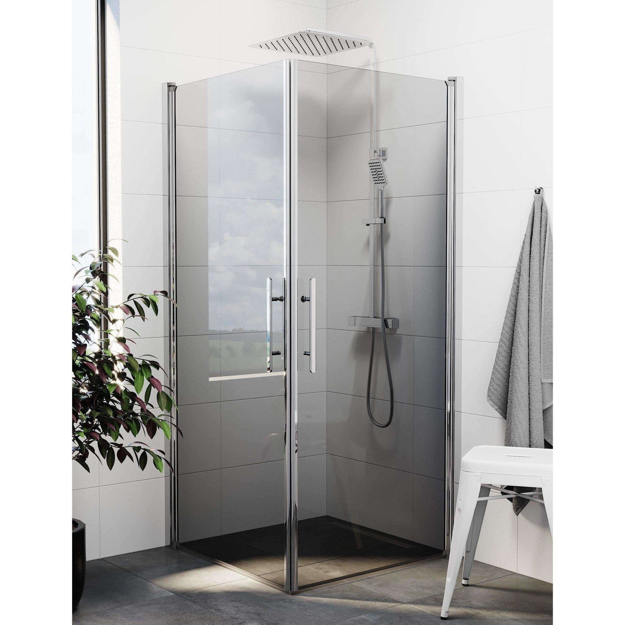 Square - Smoked, Shower Enclosure Set - Code, Smoked/Chrome - 90 cm - MASTERSTORE - 8595677121049 - Shower Enclosure Set - Code - 36 - 909 - 60 - 56 - 00 - 8595677121049