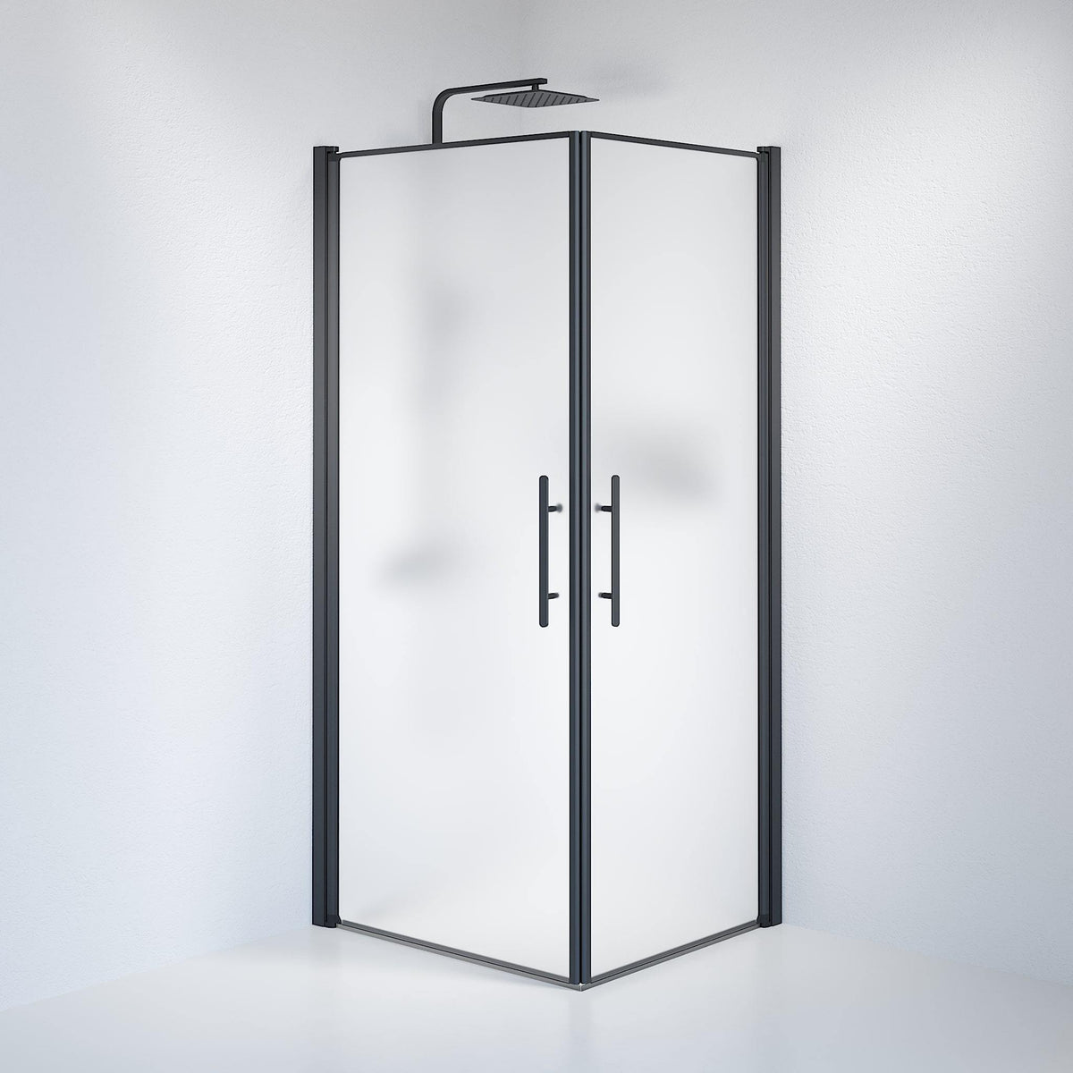Square - Frosted, Shower Enclosure Set - Code, Matt/Black - 90 cm - MASTERSTORE - 8595677121117 - Shower Enclosure Set - Code - 36 - 901 - 02 - 55 - 00 - 8595677121117