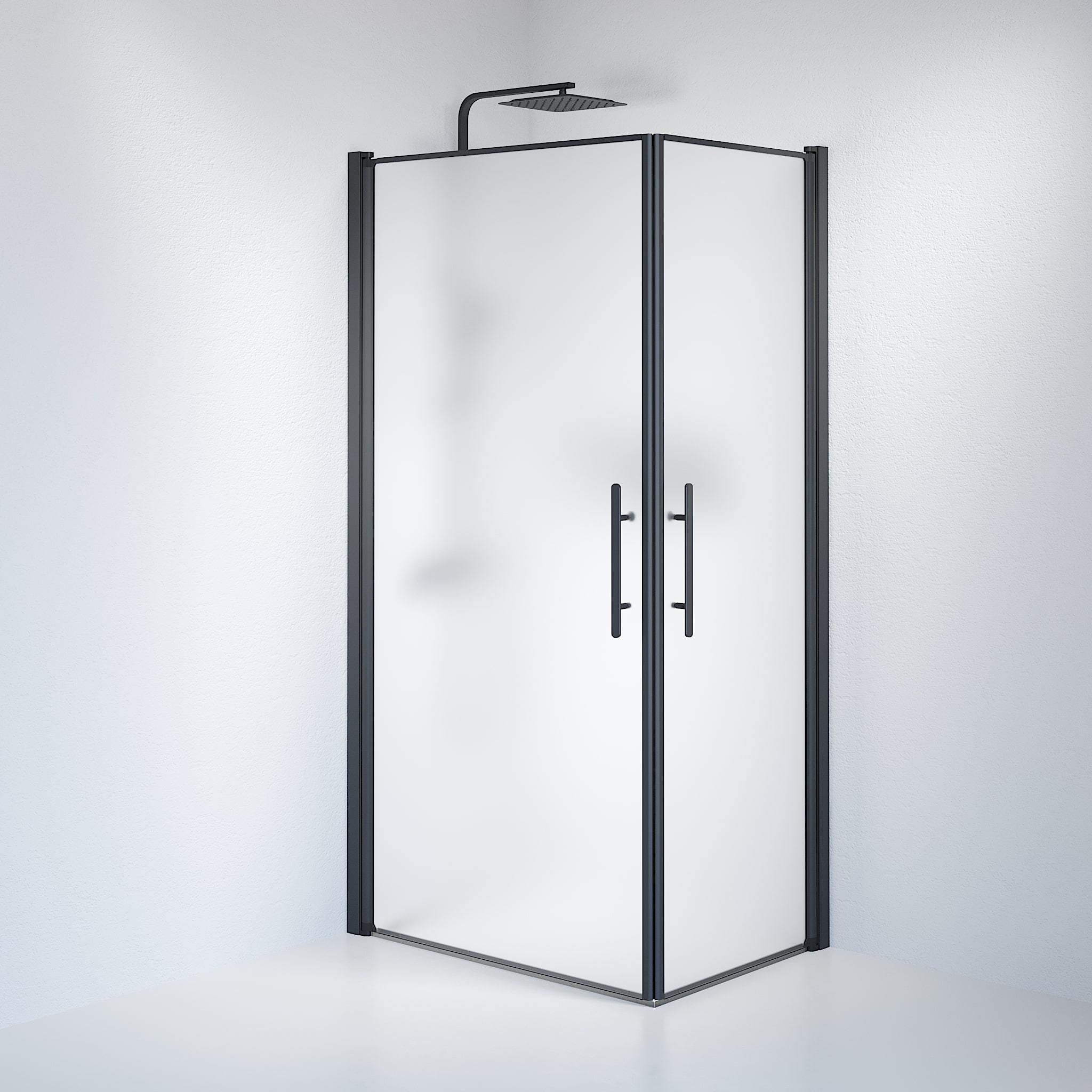 Square - Frosted, Shower Enclosure Set - Code, Matt/Black - 100 cm - MASTERSTORE - 8595677121247 - Shower Enclosure Set - Code - 36 - 101 - 02 - 55 - 00 - 8595677121247