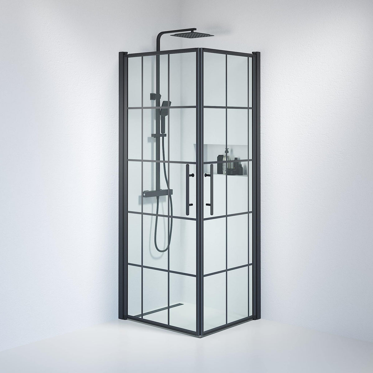 Square - Frames, Shower Enclosure Set - Code, Frame/Black - 100 cm - MASTERSTORE - 8595677121261 - Shower Enclosure Set - Code - 36 - 101 - 02 - 49 - 01 - 8595677121261