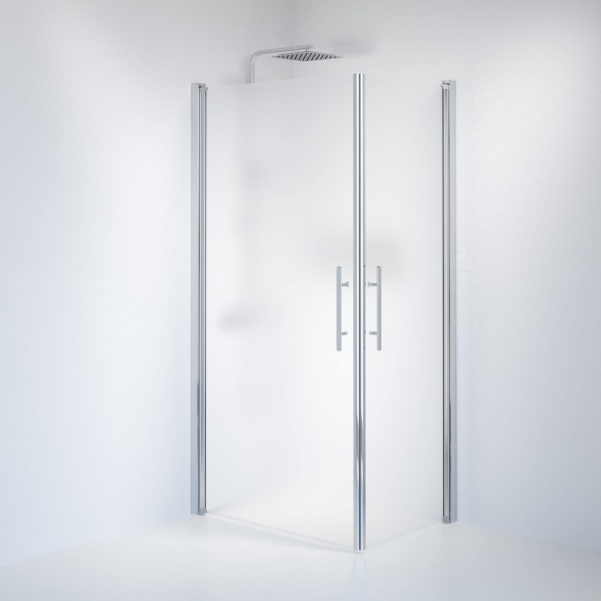 Square - Frosted, Shower Enclosure Set - Code, Matt/Chrome - 100 cm - MASTERSTORE - 8595677121292 - Shower Enclosure Set - Code - 36 - 101 - 60 - 55 - 00 - 8595677121292