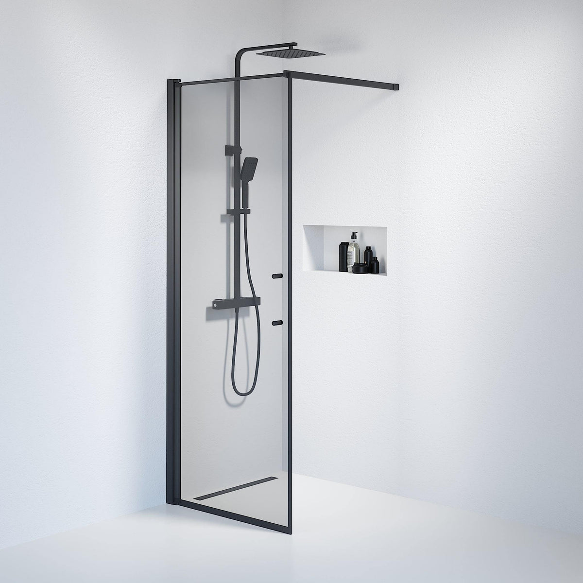 Wall - Smoked, Shower Enclosure Set - Code, Smoked/Black - 70 cm - MASTERSTORE - 8595677121384 - Shower Enclosure Set - Code - 39 - 070 - 02 - 56 - 00 - 8595677121384