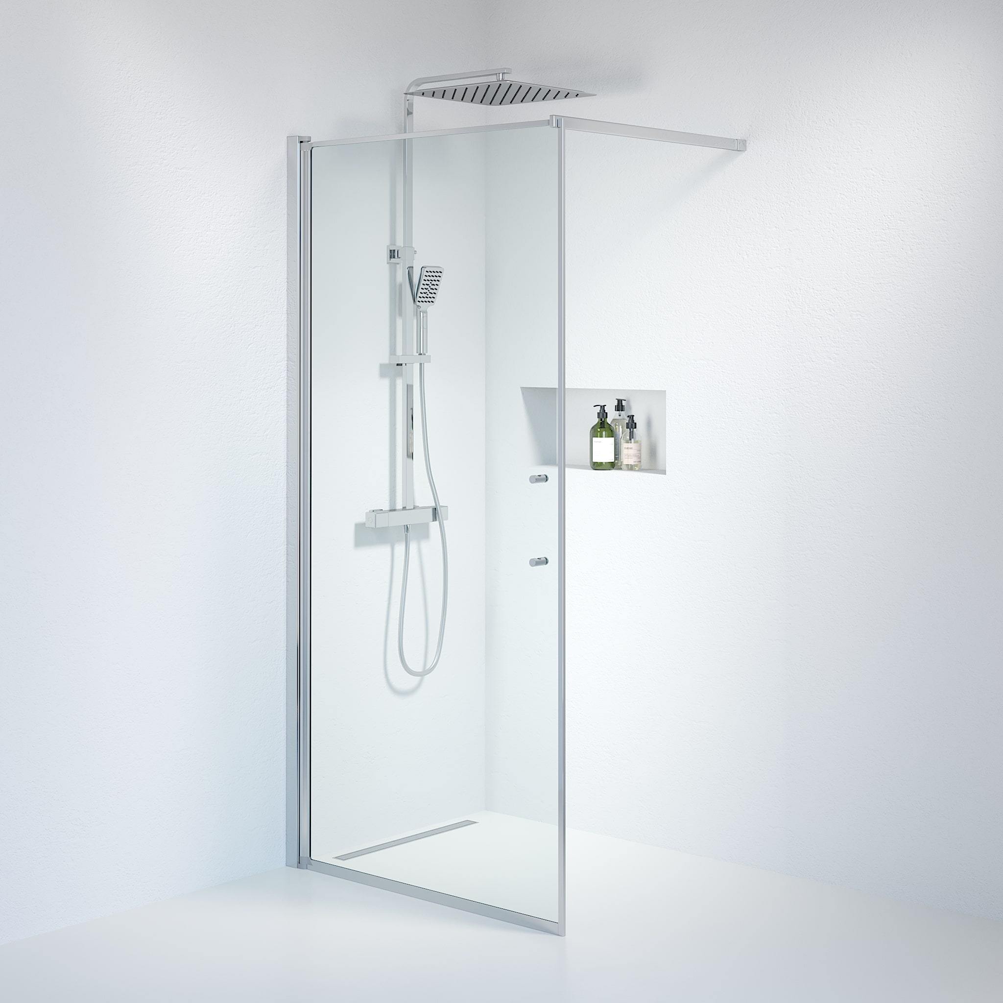Wall - Clear, Shower Enclosure Set - Code, Clear/Chrome - 70 cm - MASTERSTORE - 8595677121407 - Shower Enclosure Set - Code - 39 - 070 - 60 - 50 - 00 - 8595677121407