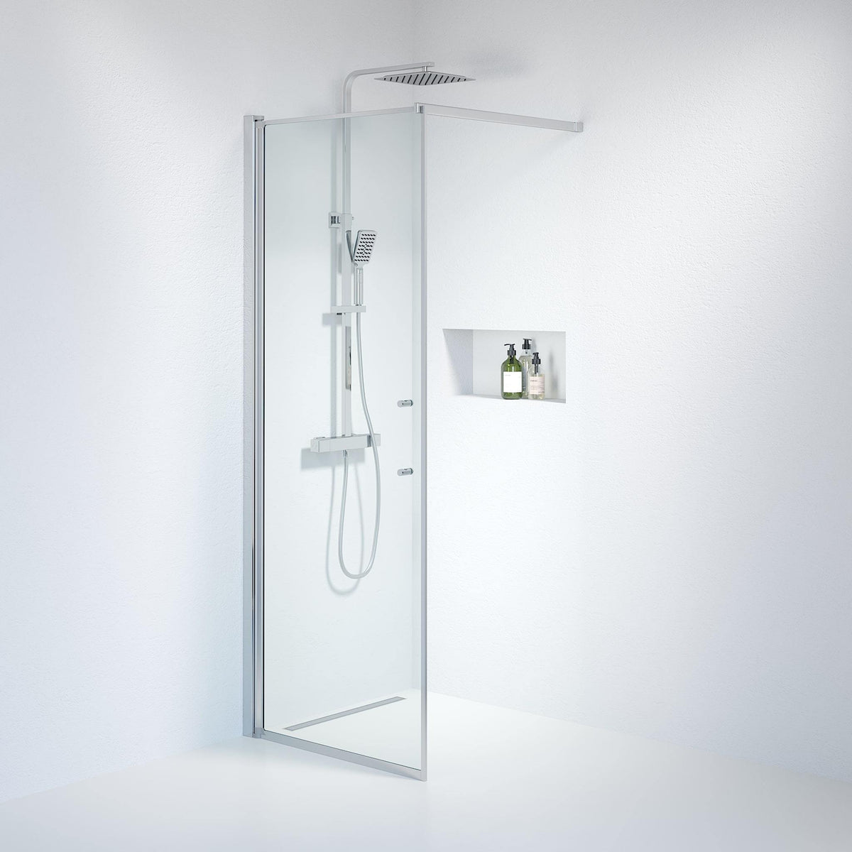 Wall - Clear, Shower Enclosure Set - Code, Clear/Chrome - 70 cm - MASTERSTORE - 8595677121407 - Shower Enclosure Set - Code - 39 - 070 - 60 - 50 - 00 - 8595677121407