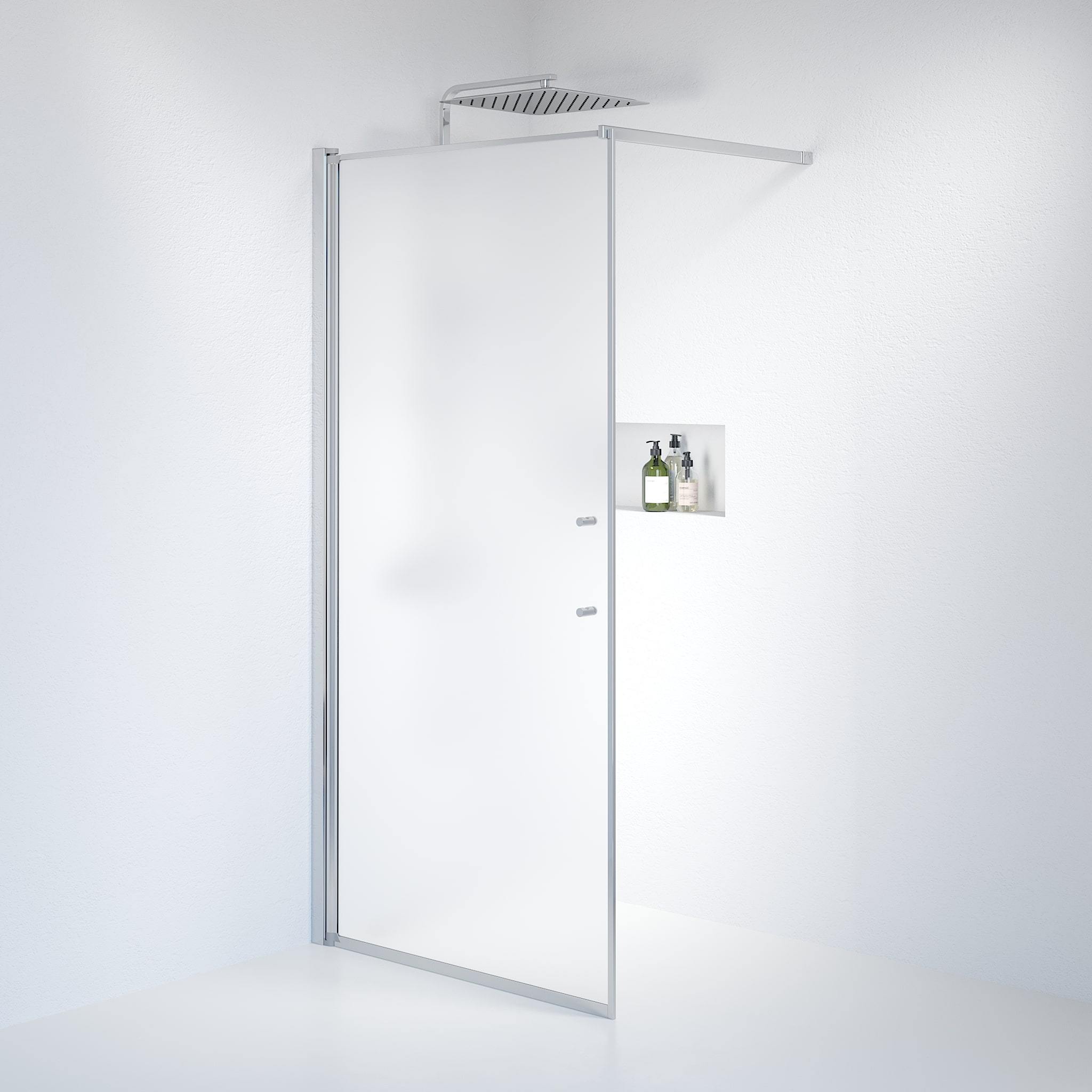 Wall - Frosted, Shower Enclosure Set - Code, Matt/Chrome - 70 cm - MASTERSTORE - 8595677121421 - Shower Enclosure Set - Code - 39 - 070 - 60 - 55 - 00 - 8595677121421