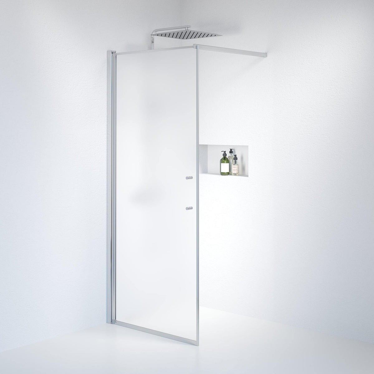 Wall - Frosted, Shower Enclosure Set - Code, Matt/Chrome - 70 cm - MASTERSTORE - 8595677121421 - Shower Enclosure Set - Code - 39 - 070 - 60 - 55 - 00 - 8595677121421