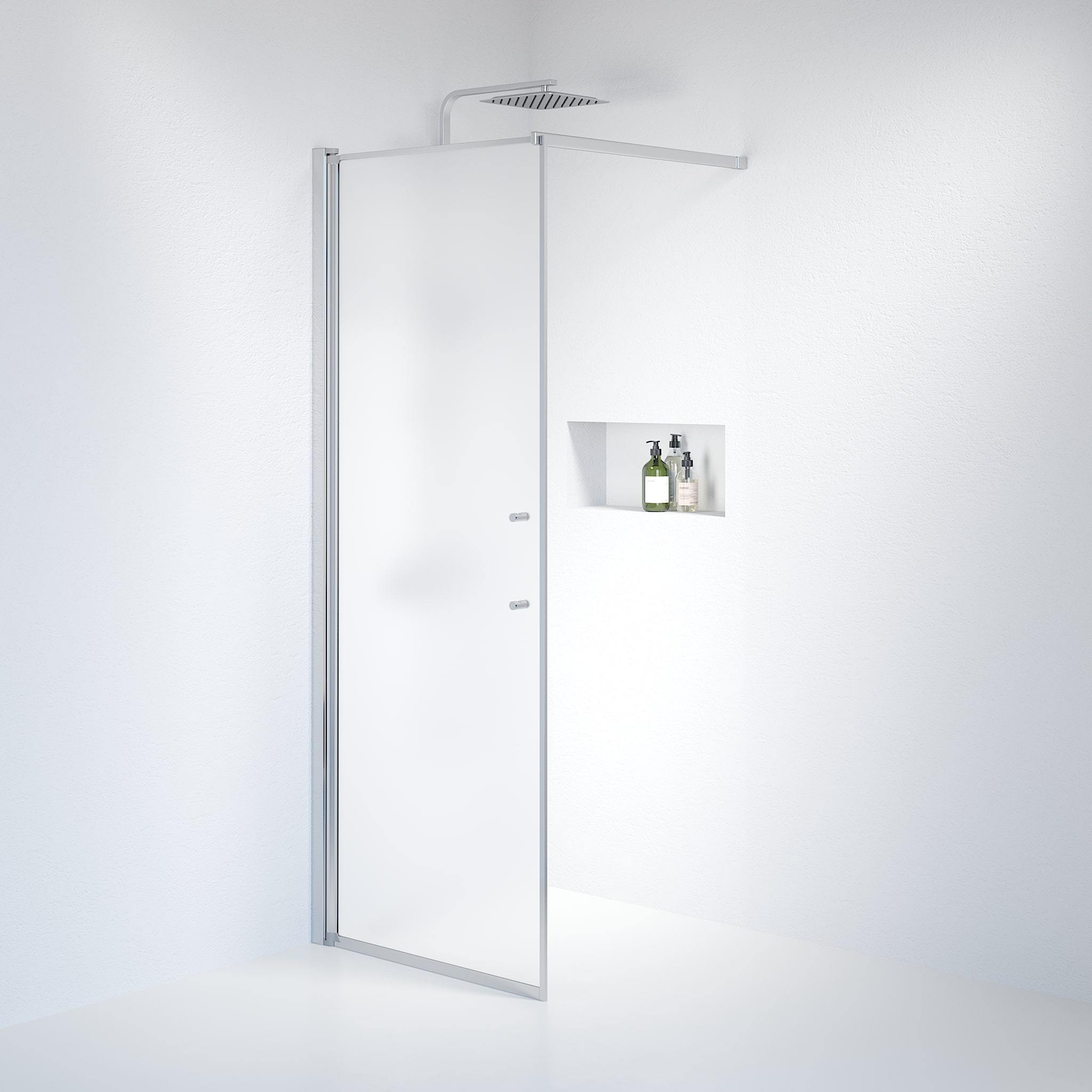 Wall - Frosted, Shower Enclosure Set - Code, Matt/Chrome - 70 cm - MASTERSTORE - 8595677121421 - Shower Enclosure Set - Code - 39 - 070 - 60 - 55 - 00 - 8595677121421