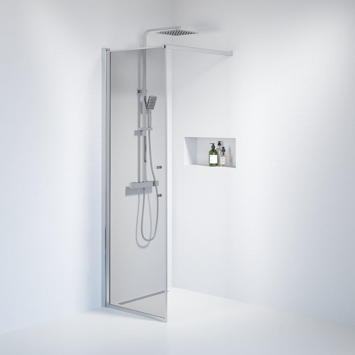 Wall - Smoked, Shower Enclosure Set - Code, Smoked/Chrome - 70 cm - MASTERSTORE - 8595677121438 - Shower Enclosure Set - Code - 39 - 070 - 60 - 56 - 00 - 8595677121438