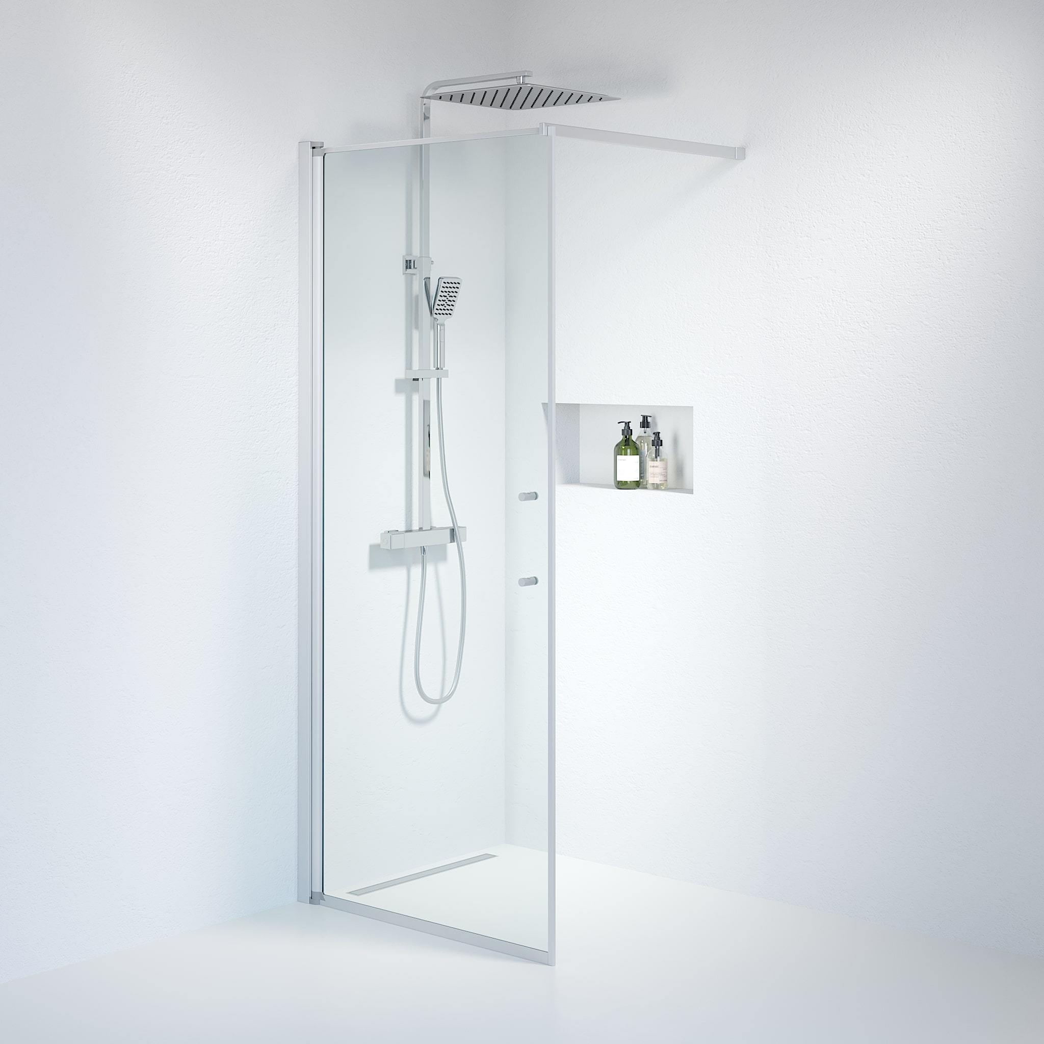 Wall - Clear, Shower Enclosure Set - Code, Clear/Satin - 70 cm - MASTERSTORE - 8595677121445 - Shower Enclosure Set - Code - 39 - 070 - 67 - 50 - 00 - 8595677121445