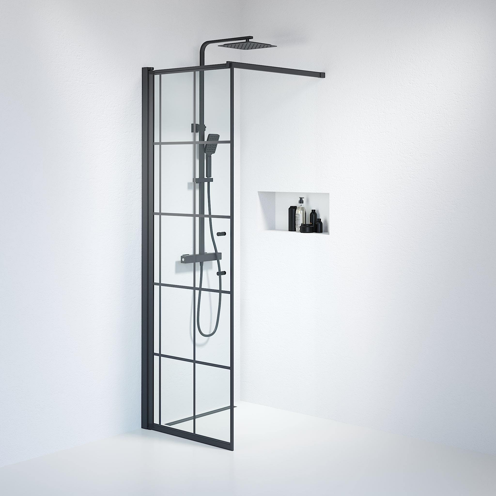 Wall - Frames, Shower Enclosure Set - Code, Frame/Black - 80 cm - MASTERSTORE - 8595677121520 - Shower Enclosure Set - Code - 39 - 080 - 02 - 49 - 01 - 8595677121520