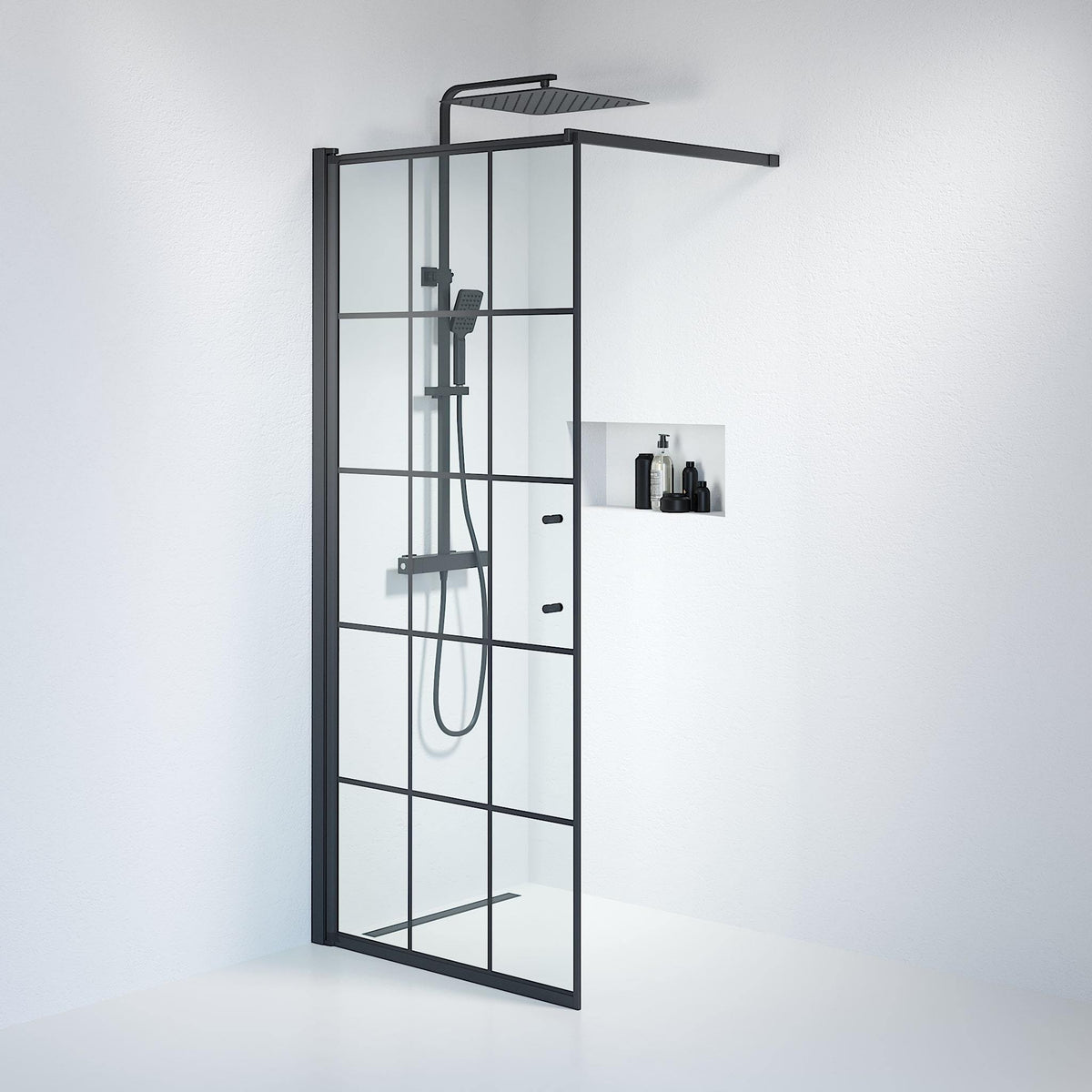 Wall - Frames, Shower Enclosure Set - Code, Frame/Black - 80 cm - MASTERSTORE - 8595677121520 - Shower Enclosure Set - Code - 39 - 080 - 02 - 49 - 01 - 8595677121520