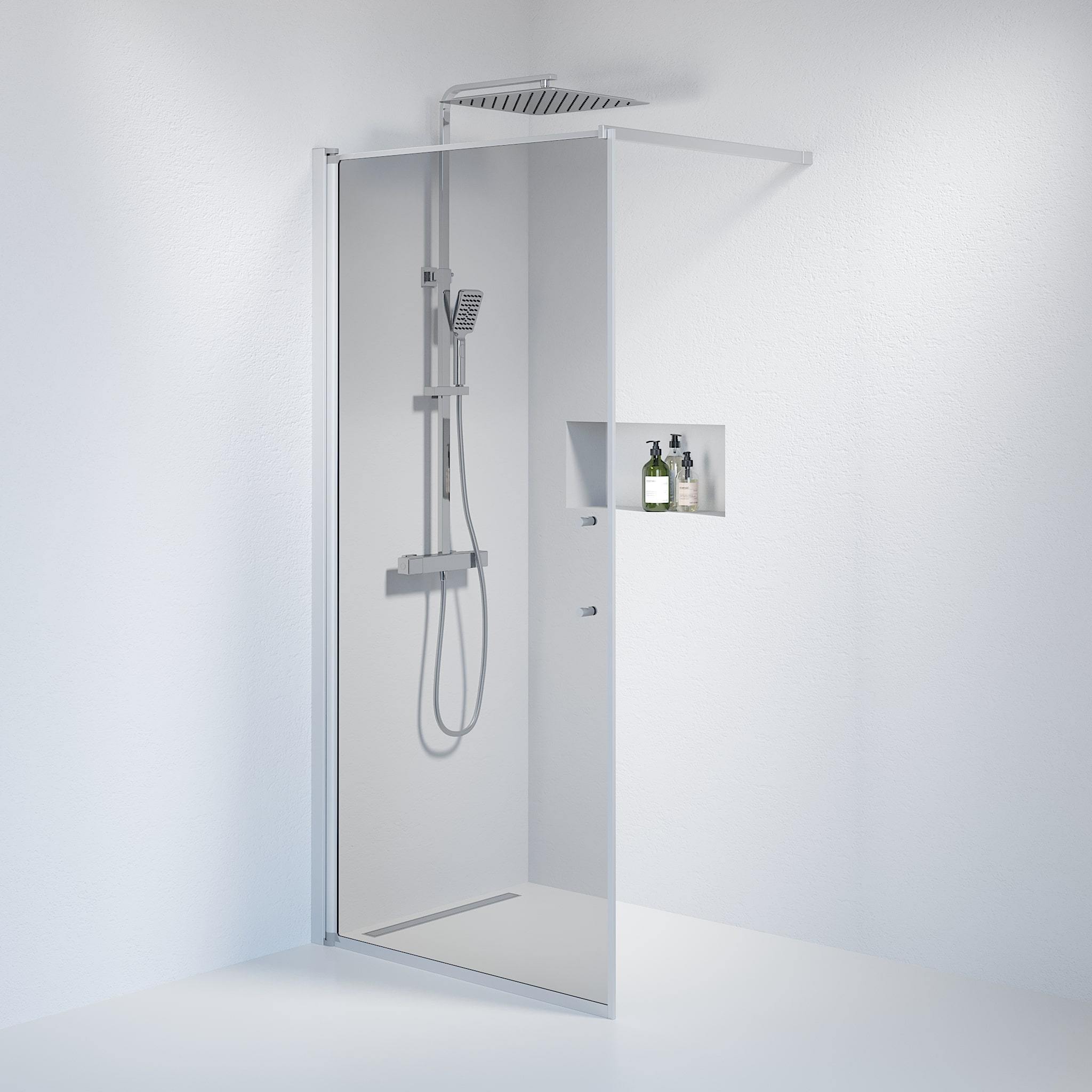 Wall - Smoked, Shower Enclosure Set - Code, Smoked/Satin - 80 cm - MASTERSTORE - 8595677121605 - Shower Enclosure Set - Code - 39 - 080 - 67 - 56 - 00 - 8595677121605