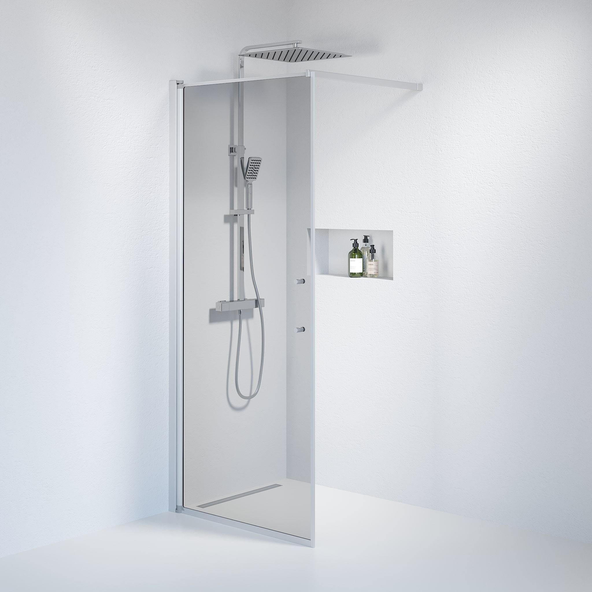 Wall - Smoked, Shower Enclosure Set - Code, Smoked/Satin - 80 cm - MASTERSTORE - 8595677121605 - Shower Enclosure Set - Code - 39 - 080 - 67 - 56 - 00 - 8595677121605
