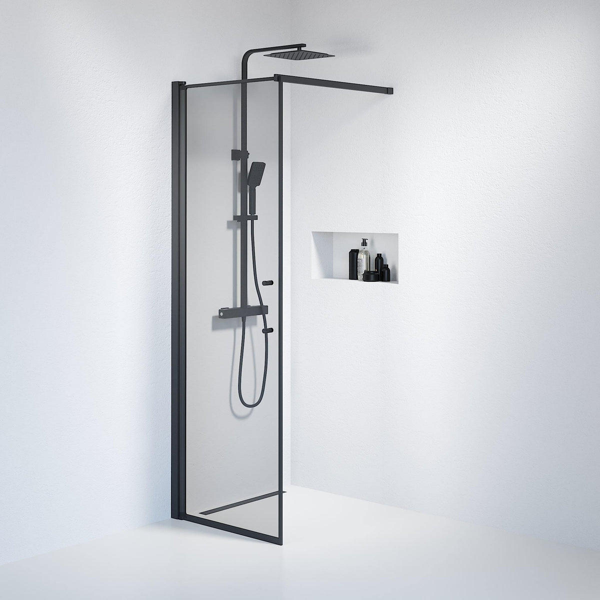 Wall - Smoked, Shower Enclosure Set - Code, Smoked/Black - 90 cm - MASTERSTORE - 8595677121643 - Shower Enclosure Set - Code - 39 - 090 - 02 - 56 - 00 - 8595677121643