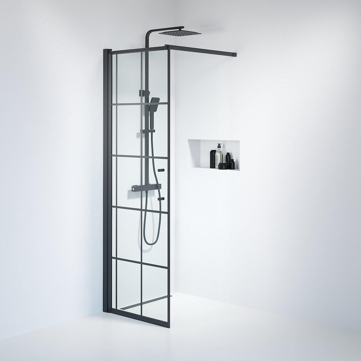 Wall - Frames, Shower Enclosure Set - Code, Frame/Black - 90 cm - MASTERSTORE - 8595677121650 - Shower Enclosure Set - Code - 39 - 090 - 02 - 49 - 01 - 8595677121650