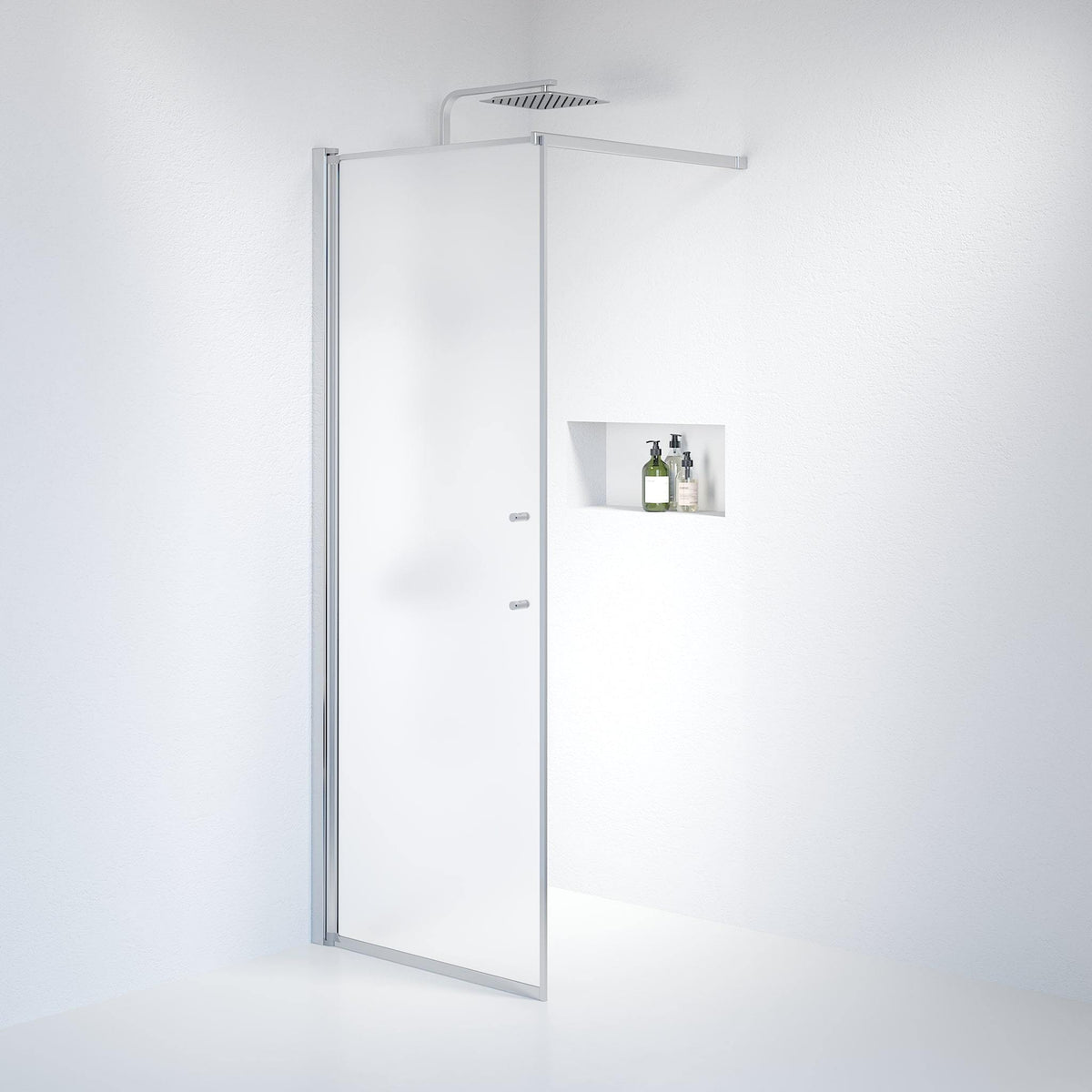 Wall - Frosted, Shower Enclosure Set - Code, Matt/Chrome - 90 cm - MASTERSTORE - 8595677121681 - Shower Enclosure Set - Code - 39 - 090 - 60 - 55 - 00 - 8595677121681