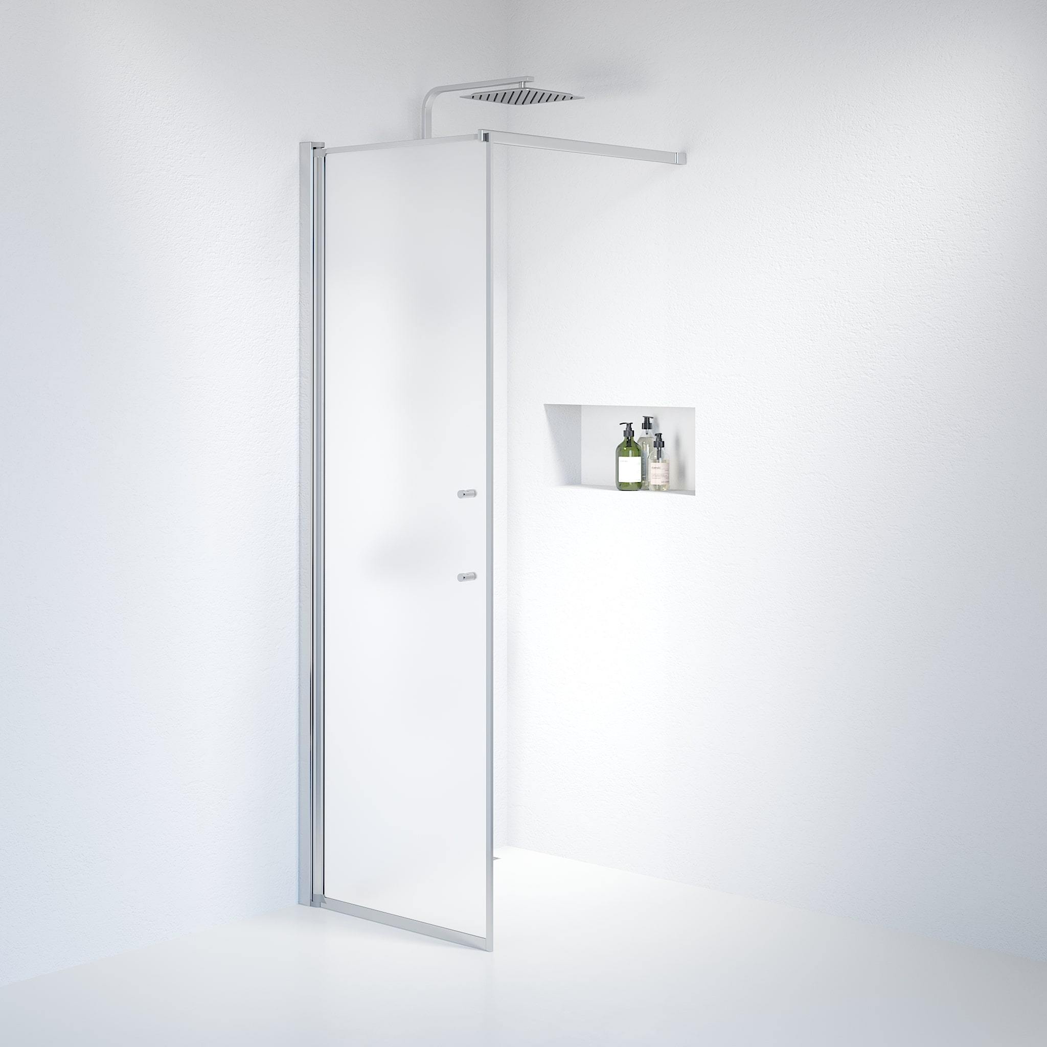 Wall - Frosted, Shower Enclosure Set - Code, Matt/Chrome - 90 cm - MASTERSTORE - 8595677121681 - Shower Enclosure Set - Code - 39 - 090 - 60 - 55 - 00 - 8595677121681