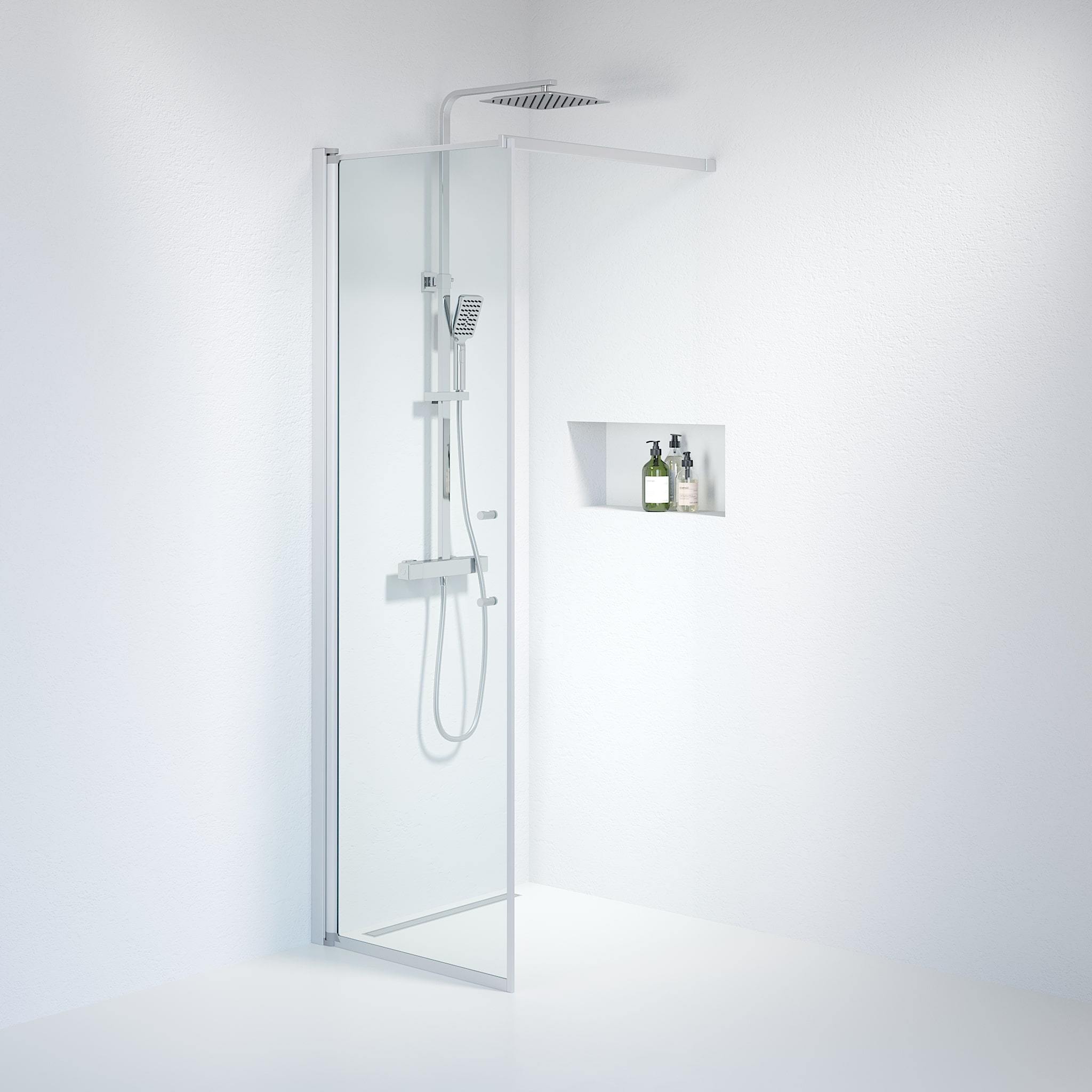 Wall - Clear, Shower Enclosure Set - Code, Clear/Satin - 90 cm - MASTERSTORE - 8595677121704 - Shower Enclosure Set - Code - 39 - 090 - 67 - 50 - 00 - 8595677121704
