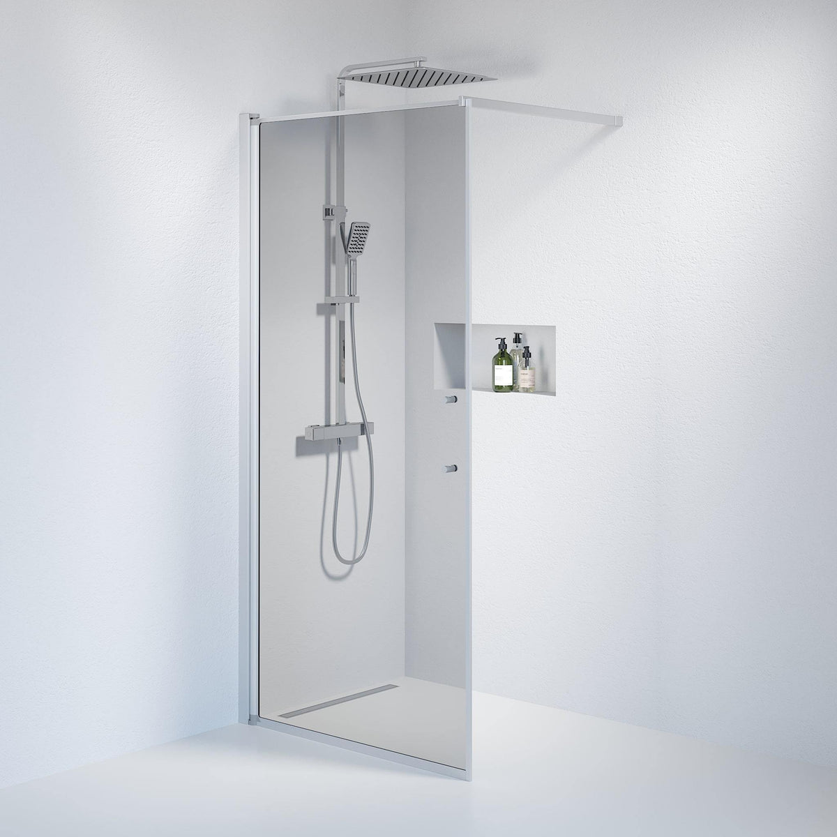 Wall - Smoked, Shower Enclosure Set - Code, Smoked/Satin - 90 cm - MASTERSTORE - 8595677121735 - Shower Enclosure Set - Code - 39 - 090 - 67 - 56 - 00 - 8595677121735