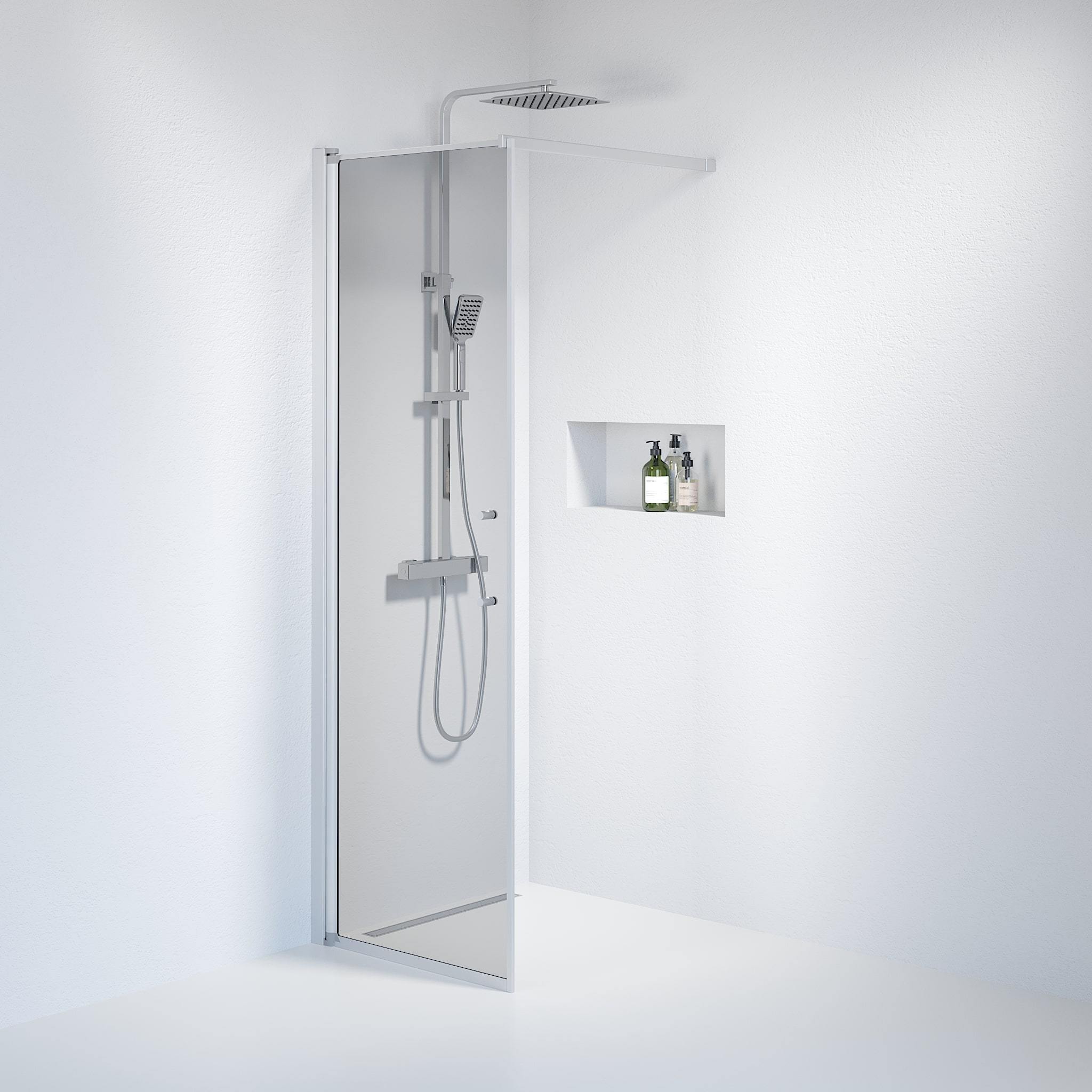 Wall - Smoked, Shower Enclosure Set - Code, Smoked/Satin - 90 cm - MASTERSTORE - 8595677121735 - Shower Enclosure Set - Code - 39 - 090 - 67 - 56 - 00 - 8595677121735