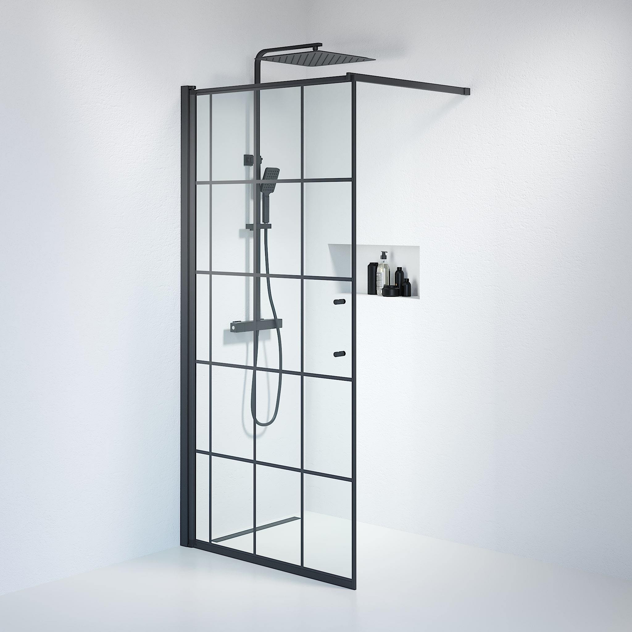 Wall - Frames, Shower Enclosure Set - Code, Frame/Black - 100 cm - MASTERSTORE - 8595677121780 - Shower Enclosure Set - Code - 39 - 100 - 02 - 49 - 01 - 8595677121780