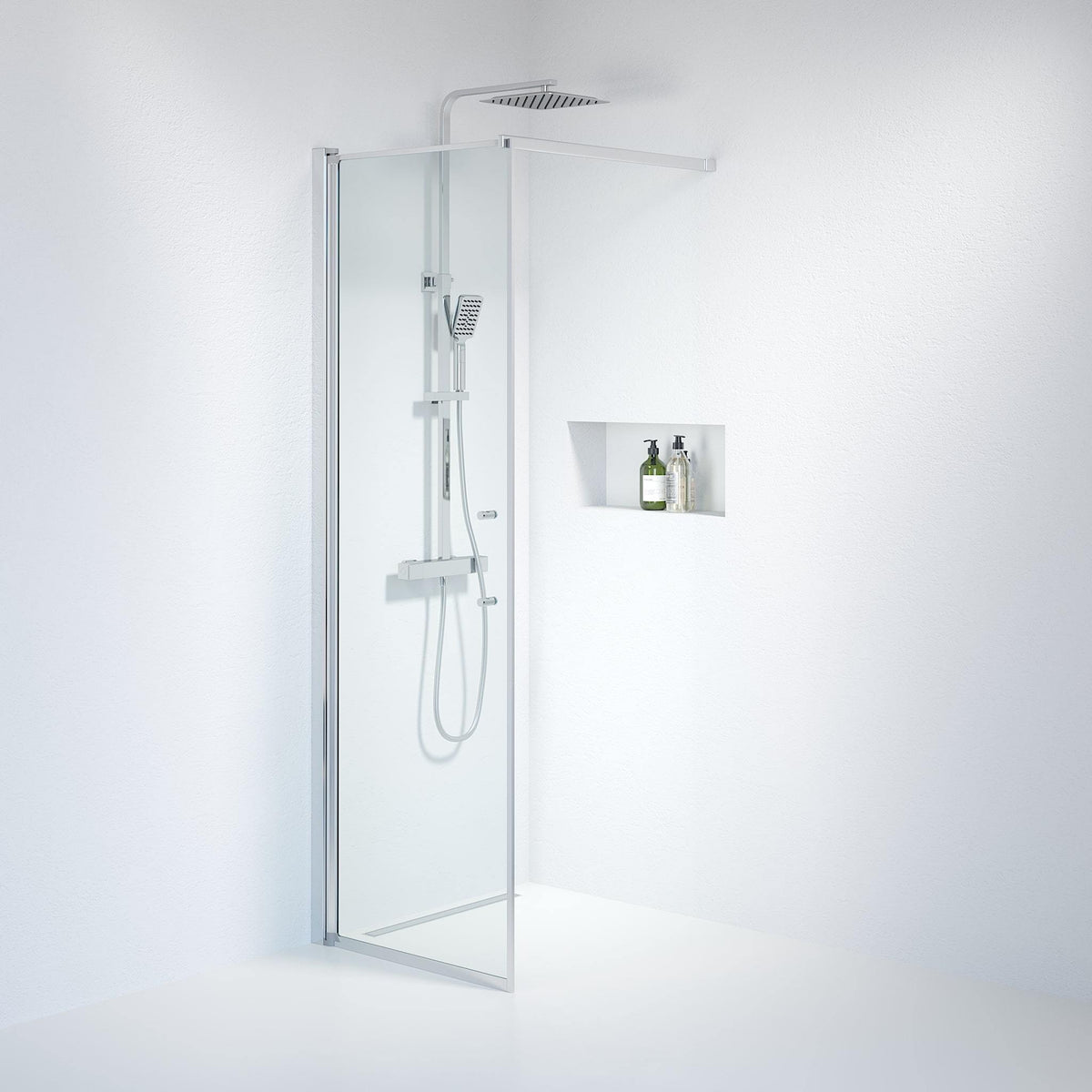 Wall - Clear, Shower Enclosure Set - Code, Clear/Chrome - 100 cm - MASTERSTORE - 8595677121797 - Shower Enclosure Set - Code - 39 - 100 - 60 - 50 - 00 - 8595677121797
