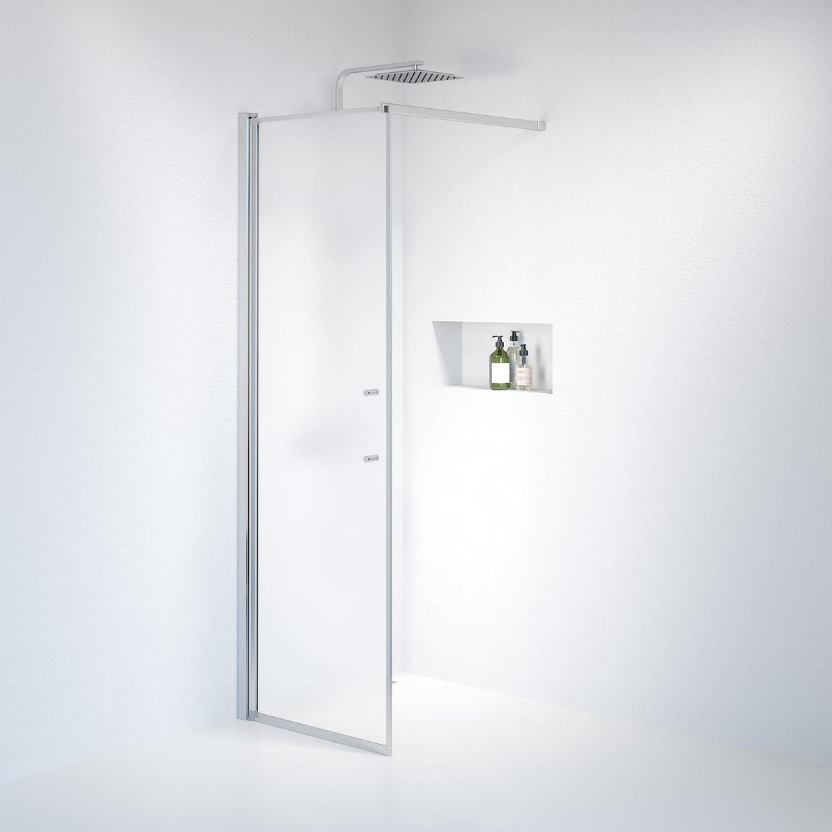 Wall - Frosted, Shower Enclosure Set - Code, Matt/Chrome - 100 cm - MASTERSTORE - 8595677121810 - Shower Enclosure Set - Code - 39 - 100 - 60 - 55 - 00 - 8595677121810