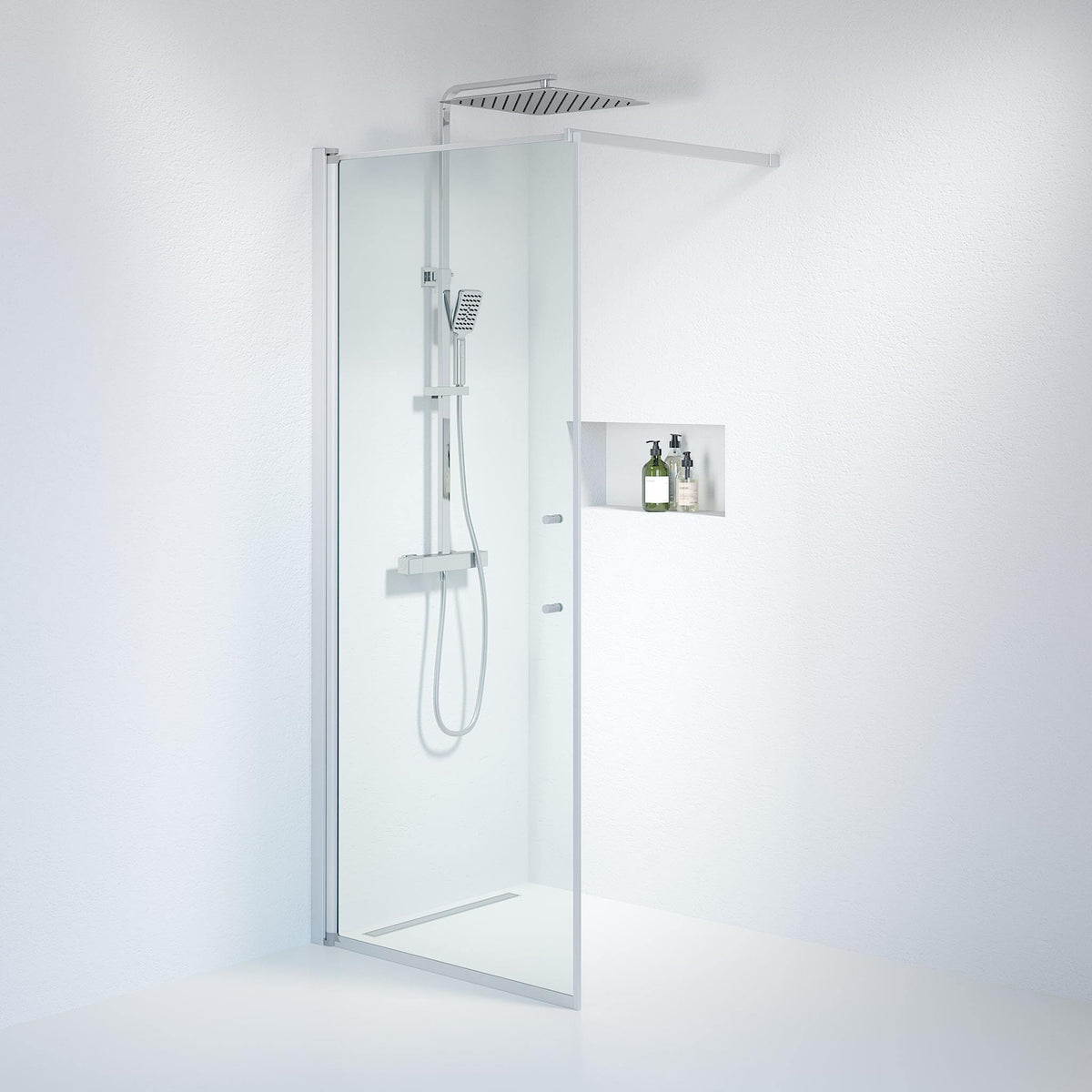 Wall - Clear, Shower Enclosure Set - Code, Clear/Satin - 100 cm - MASTERSTORE - 8595677121834 - Shower Enclosure Set - Code - 39 - 100 - 67 - 50 - 00 - 8595677121834