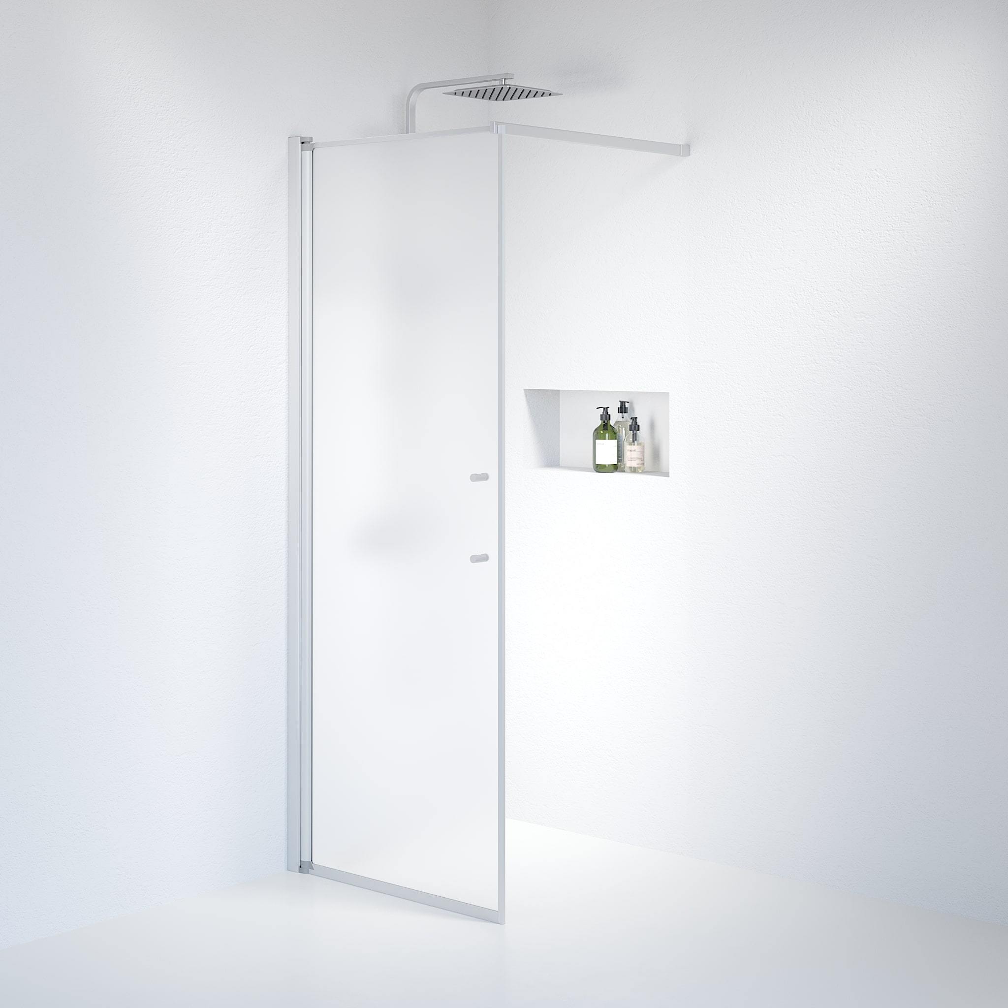 Wall - Frosted, Shower Enclosure Set - Code, Matt/Satin - 100 cm - MASTERSTORE - 8595677121858 - Shower Enclosure Set - Code - 39 - 100 - 67 - 55 - 00 - 8595677121858