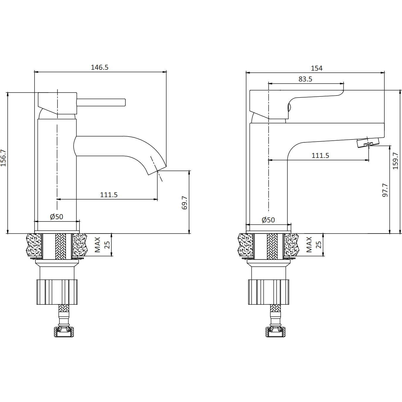 Næsby, Mixer - Wash Basin, Chrome - 5 cm - MASTERSTORE - 8595677128642 - Mixer - Wash Basin - 28 - 005 - 04 - 60 - 04 - 8595677128642