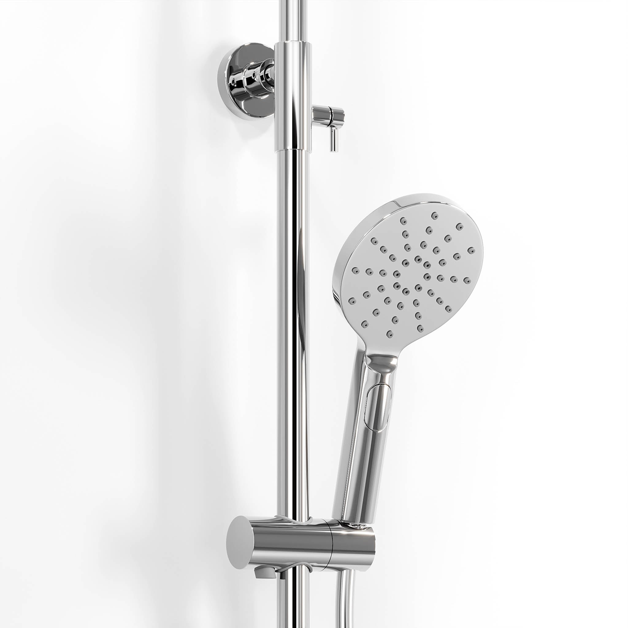 Shower system with thermostatic mixer 150mm C/C - Ø250 mm overhead shower, hand shower - chrome - Dragør - MASTERSTORE - 8595677129137 - Showersystem - 31-120-05-60-00 - 8595677129137
