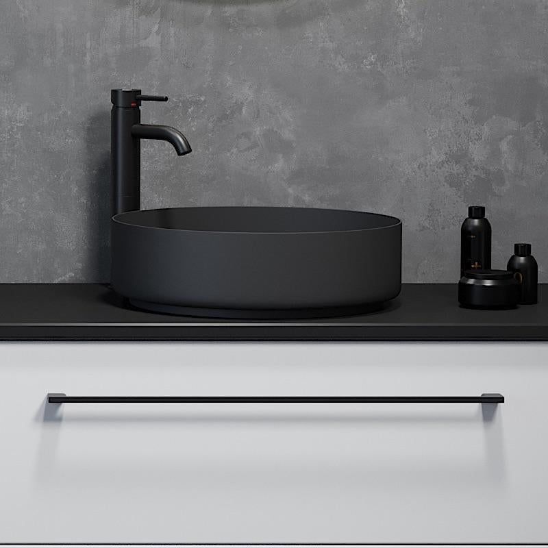 Freestanding round washbasin - Ø40x12 cm - stainless steel, black lacquered - matt black - Ljørdal - MASTERSTORE - 8595677129151 - Wash Basins - 06-040-16-02-00 - 8595677129151