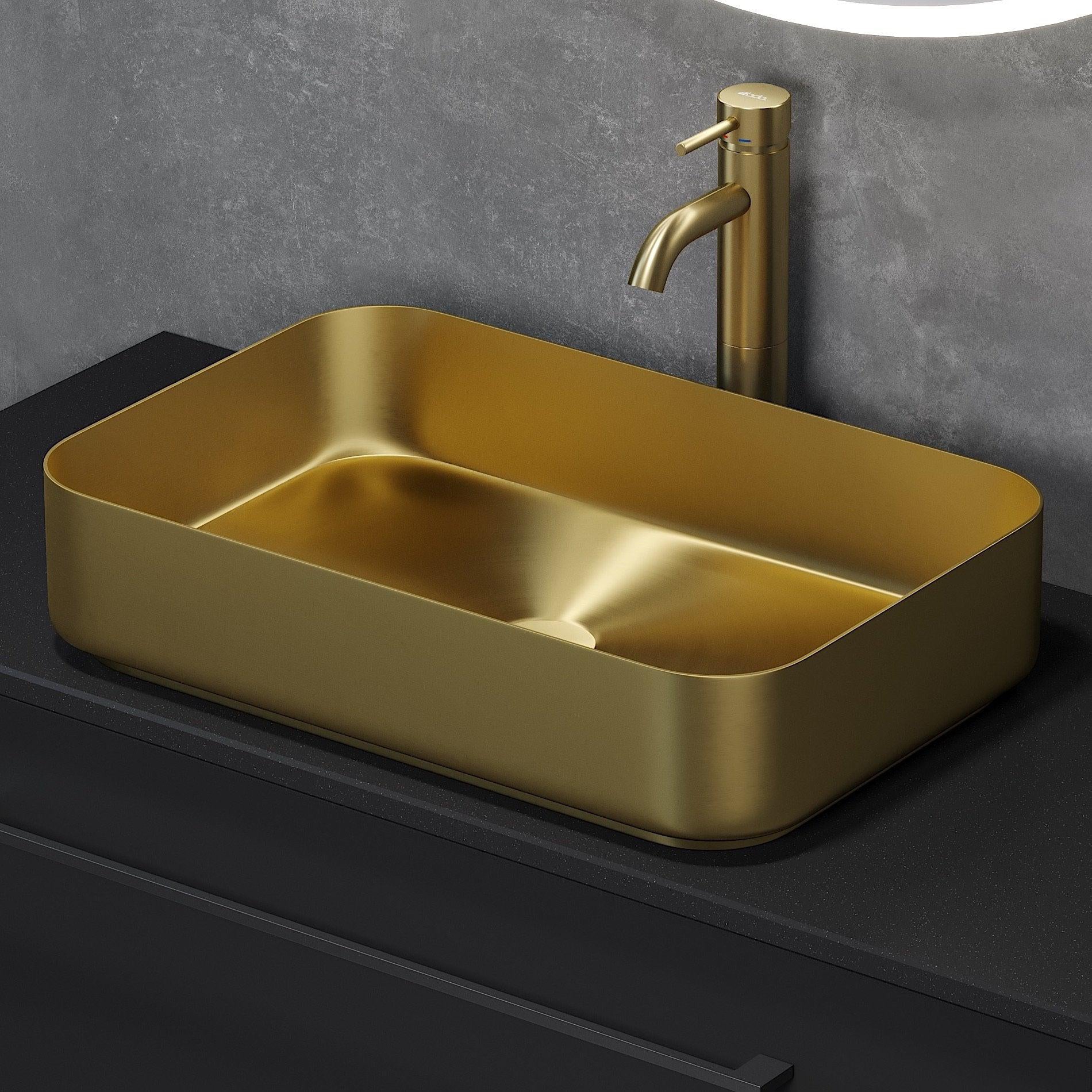 Ljørdal, Wash Basin, Brass Mat - 52 cm - MASTERSTORE - 8595677129205 - Wash Basin - 06 - 052 - 18 - 70 - 00 - 8595677129205