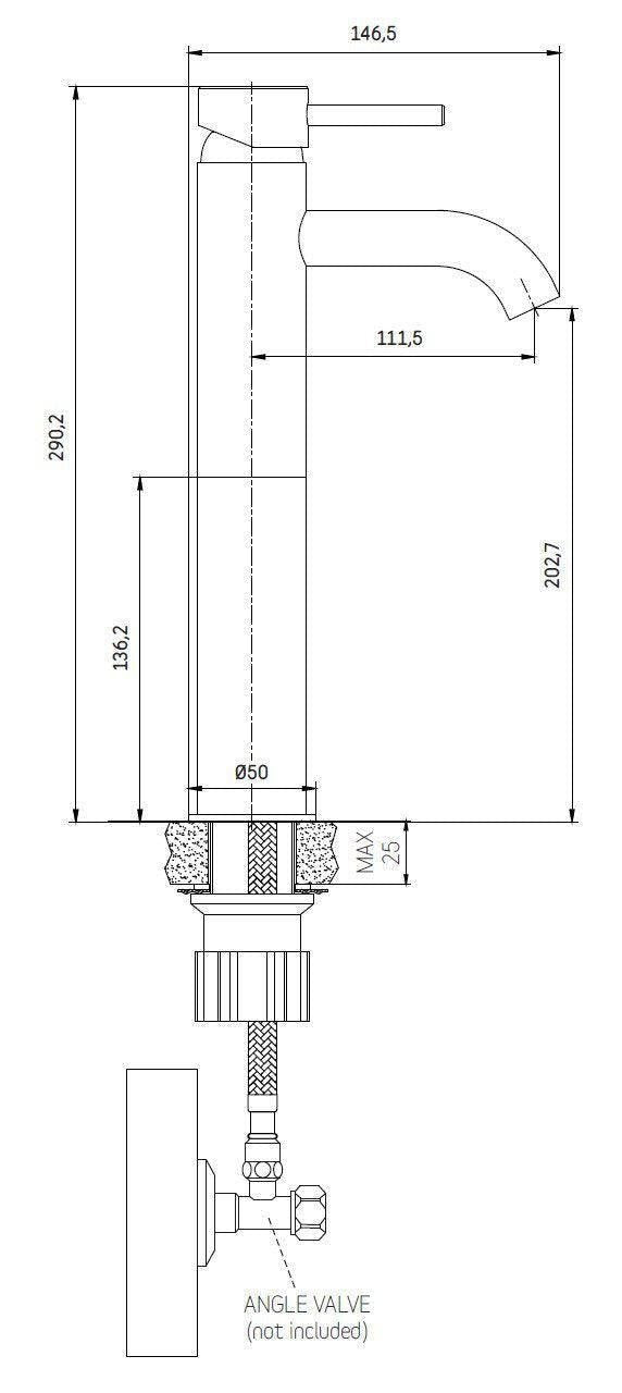 Round washbasin faucet 29 cm - high model - matt black - Dragør - MASTERSTORE - 8595677129267 - Washbasin Mixers - 28-005-02-02-00 - 8595677129267