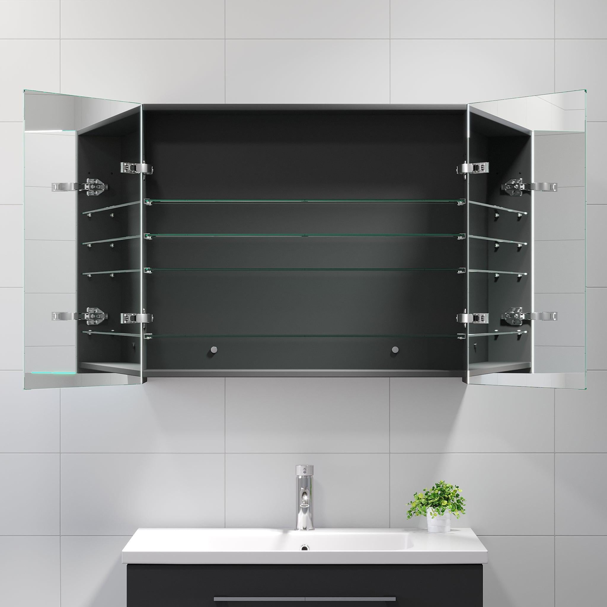 Morgedal, Mirror Cabinet, Grey Anthracite - 60 cm - MASTERSTORE - 8595677129335 - Mirror Cabinet - 02 - 060 - 52 - 03 - 00 - 8595677129335