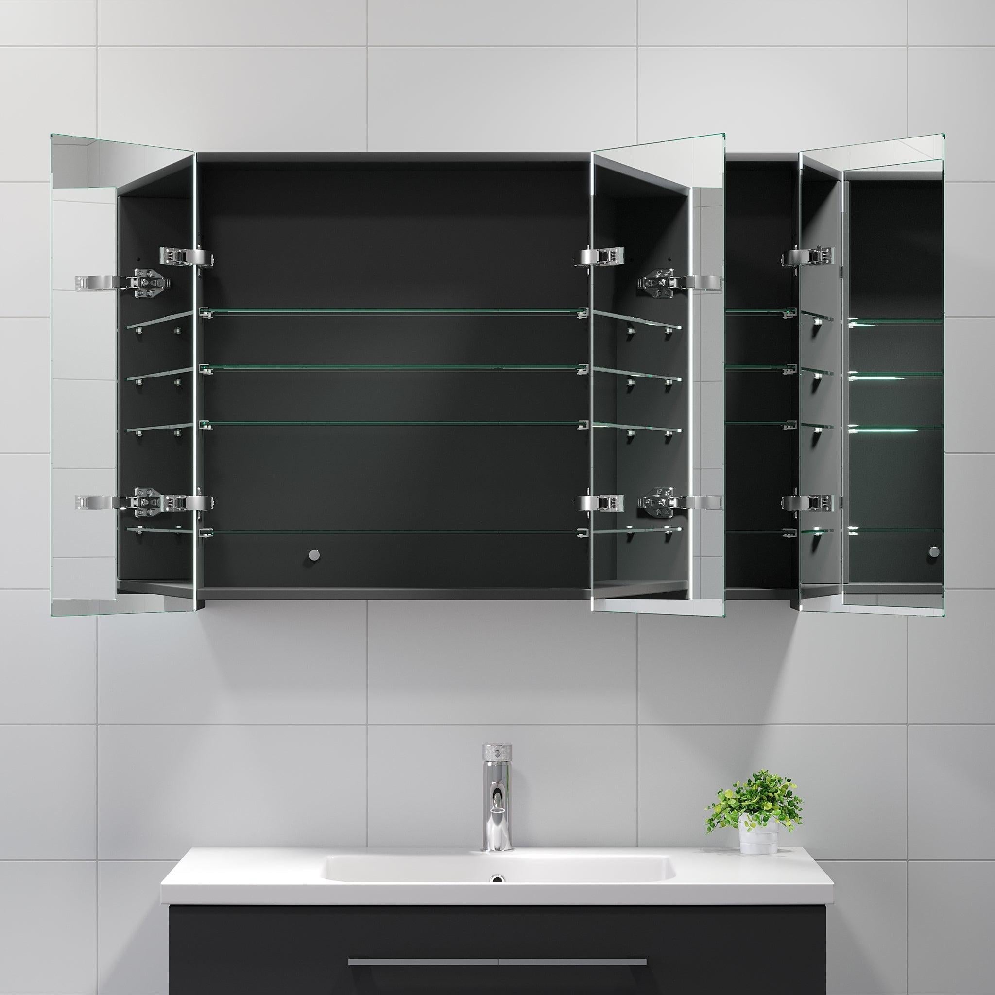 Morgedal, Mirror Cabinet, Grey Anthracite - 60 cm - MASTERSTORE - 8595677129335 - Mirror Cabinet - 02 - 060 - 52 - 03 - 00 - 8595677129335