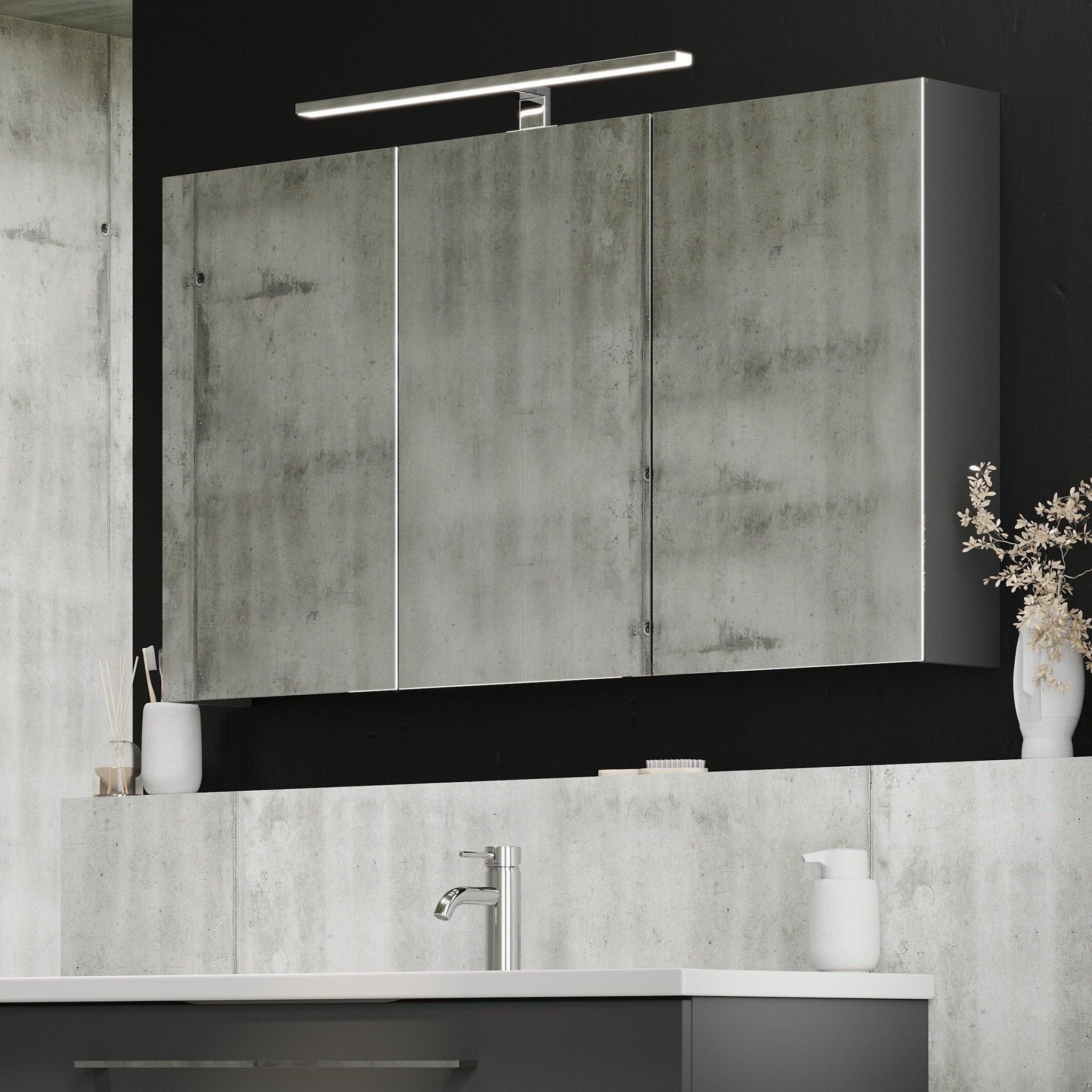 Mirror cabinet 60x65x14 cm - with glass shelves - anthracite grey - Morgendal - MASTERSTORE - 8595677129335 - Mirror Cabinets - 02-060-52-03-00 - 8595677129335