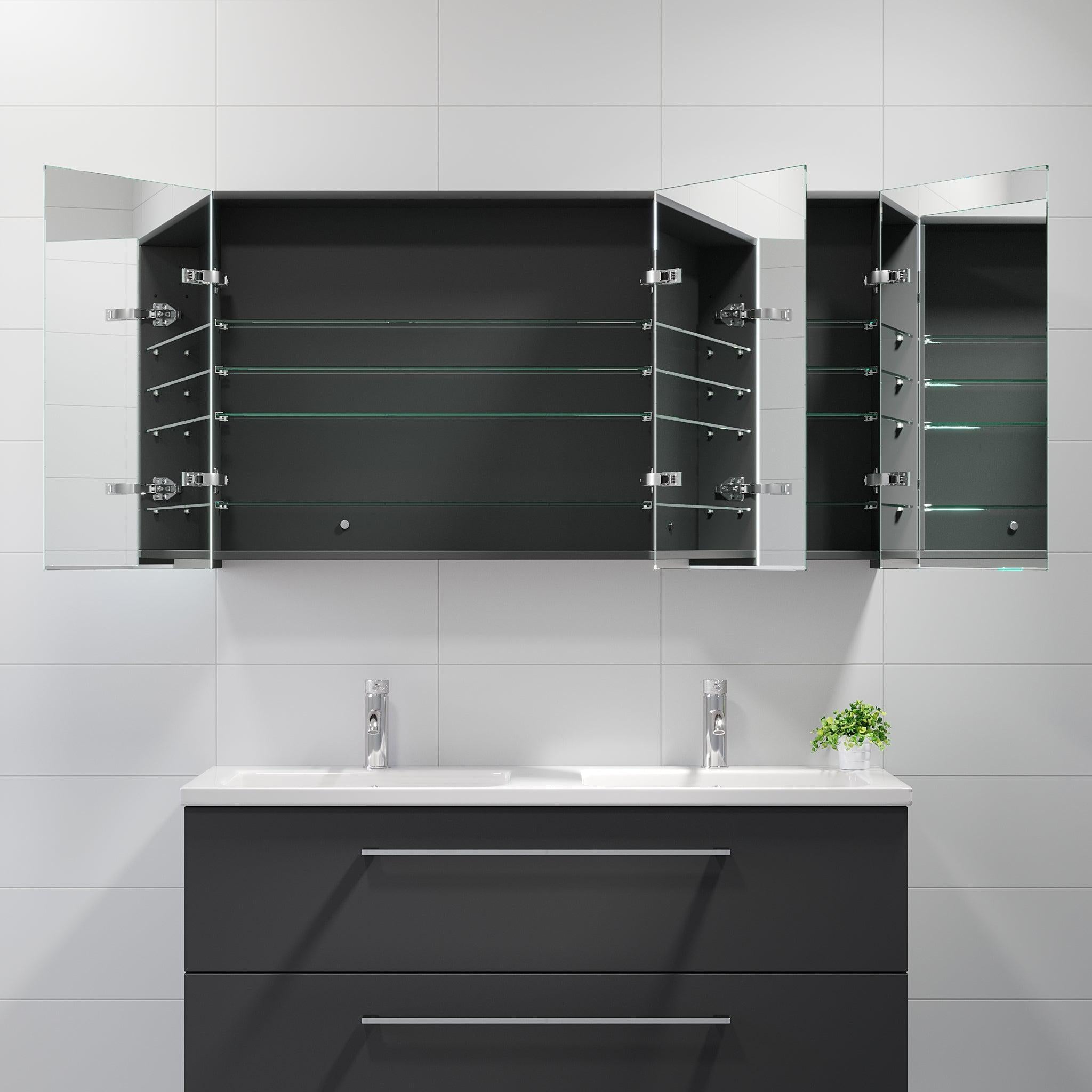 Morgedal, Mirror Cabinet, Grey Anthracite - 60 cm - MASTERSTORE - 8595677129335 - Mirror Cabinet - 02 - 060 - 52 - 03 - 00 - 8595677129335