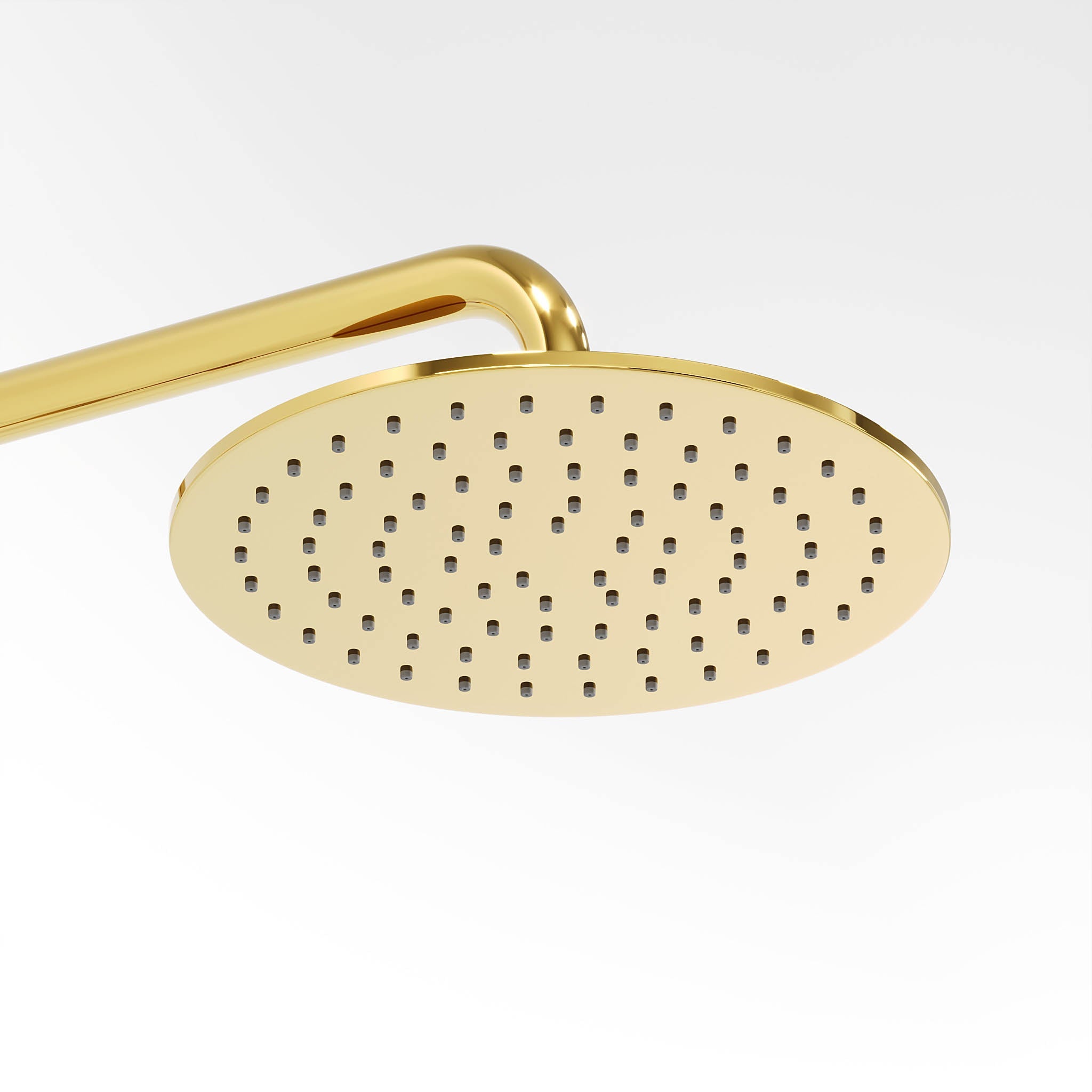 Shower system with thermostatic mixer 150mm C/C - Ø250 mm overhead shower, hand shower - shiny brass - Dragør - MASTERSTORE - 8595677130577 - Showersystem - 31-120-08-64-00 - 8595677130577
