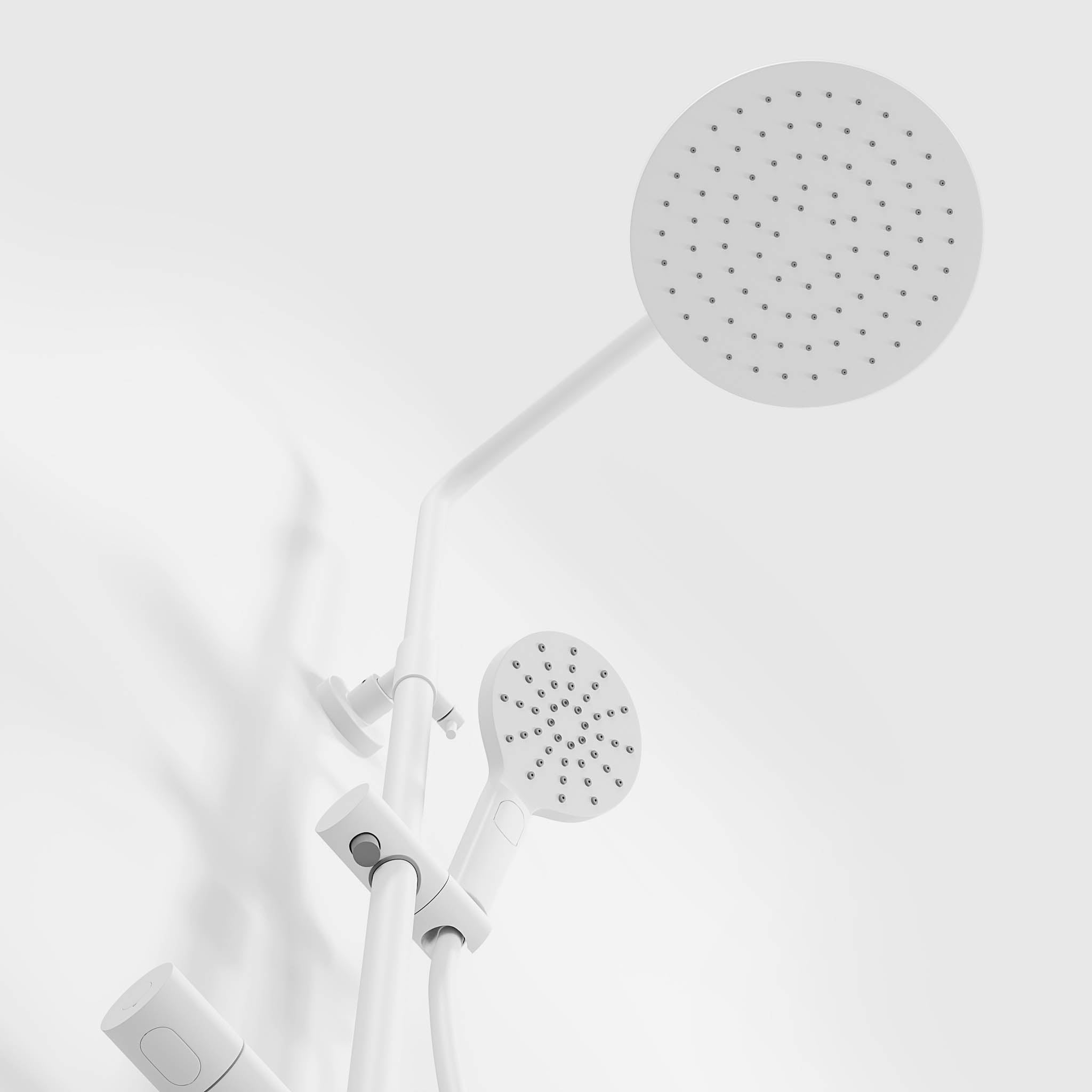 Takduschset med termostatblandare 150mm C/C - Ø250 mm takdusch, handdusch - mattvit - Dragør - Duschsystem - Shower system with thermostatic mixer 150mm C/C - Ø250 mm overhead shower, hand shower - matt white - Dragør - MASTERSTORE - 8595677133363 - Showersystem - 31 - 120 - 05 - 01 - 00 - 8595677133363 -